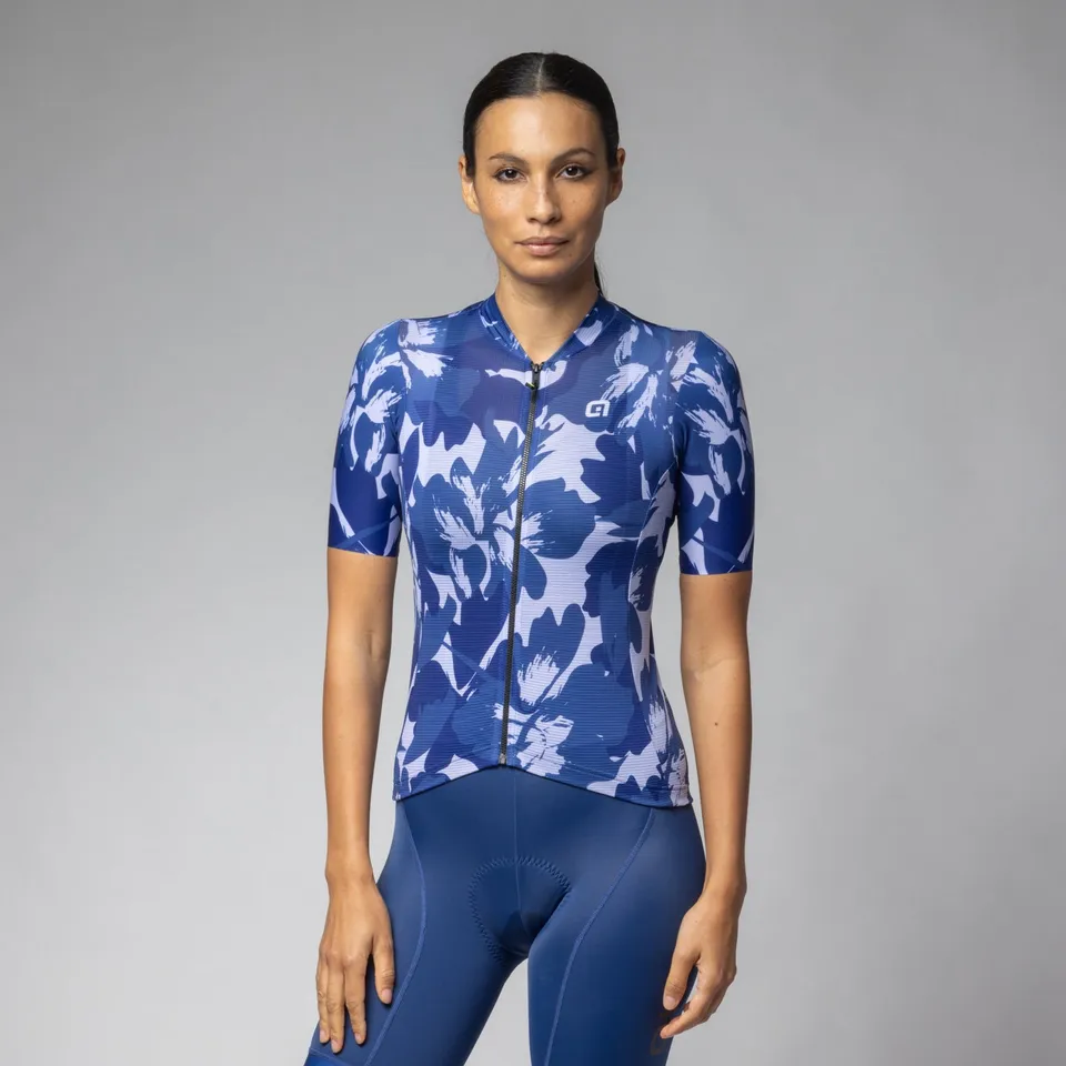 al-cycling-maglia-manica-corta-donna-flower-jersey-ciclismo-stampa-floreale image 1