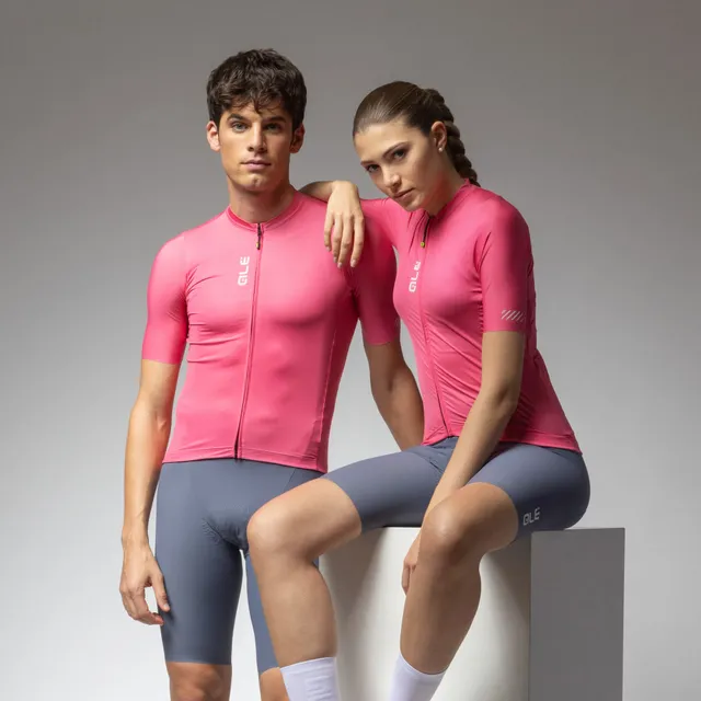 al-cycling-color-block-fenicottero-bundle-kit-maglia-e-pantaloncino-da-ciclismo image 1
