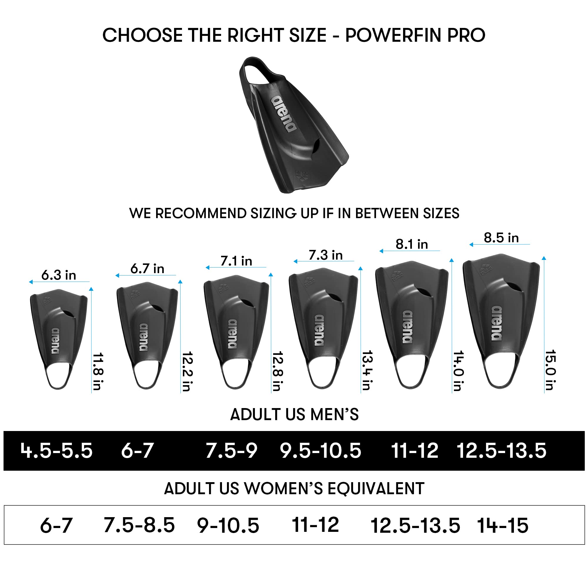 arena-powerfin-pro-pinne-da-allenamento-unisex-pala-corta-inclinata-e-tallone-ap image 5
