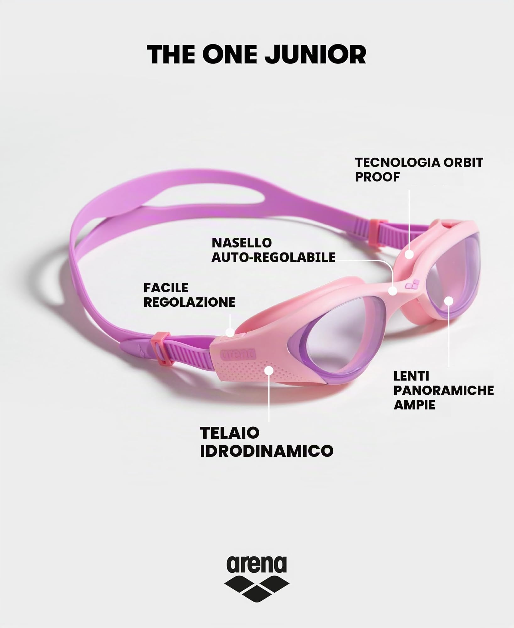 arena-the-one-junior-occhialini-nuoto-per-bambini-6-12-anni image 2
