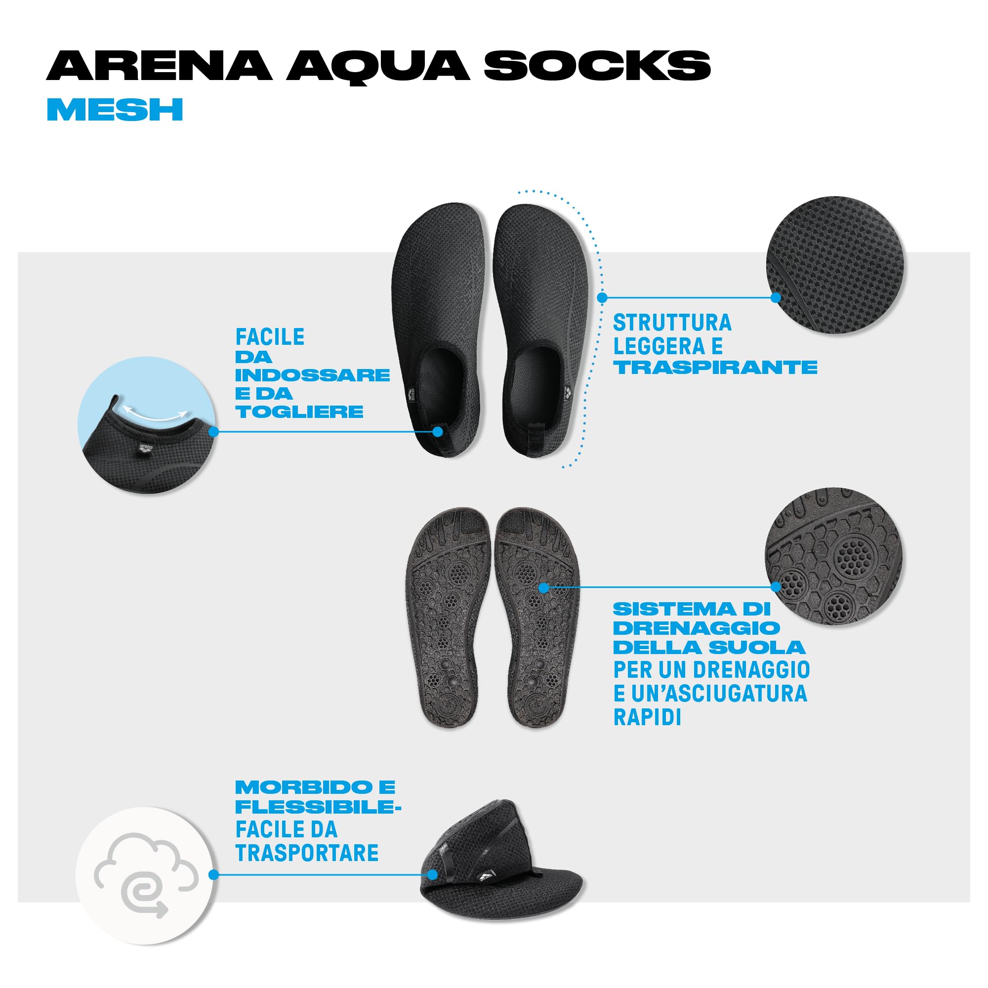 arena-aqua-socks-mesh-scarpette-da-scoglio-unisex image 5