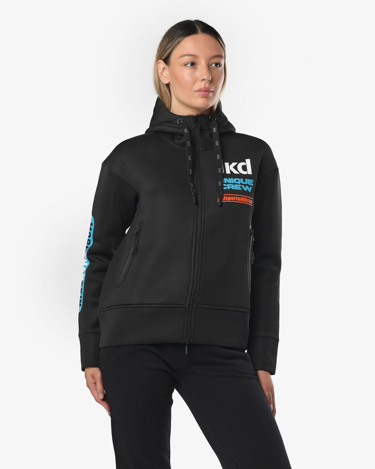 jaked-rider-felpa-full-zip-con-cappuccio-donna image 2