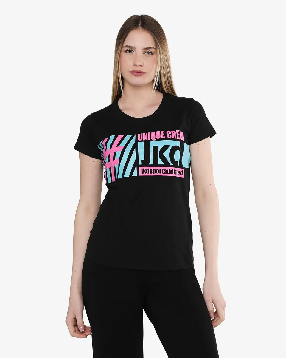 jaked-maglia-sideralis-donna-t-shirt-in-cotone-100-con-maxi-stampa-vestibilit-re image 1