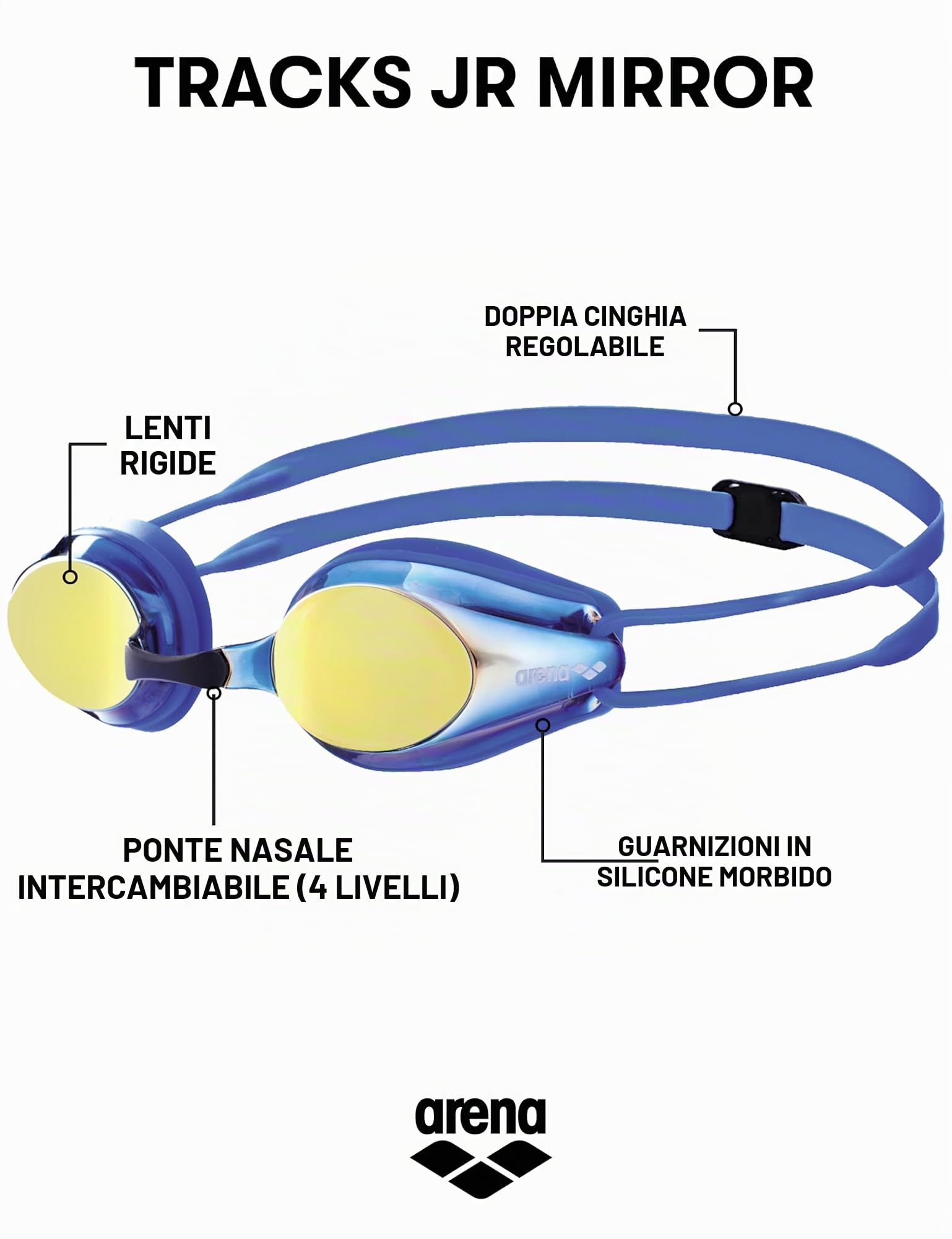 arena-tracks-junior-mirror-occhialini-nuoto-gara-per-bambini-lenti-specchiate-an image 2