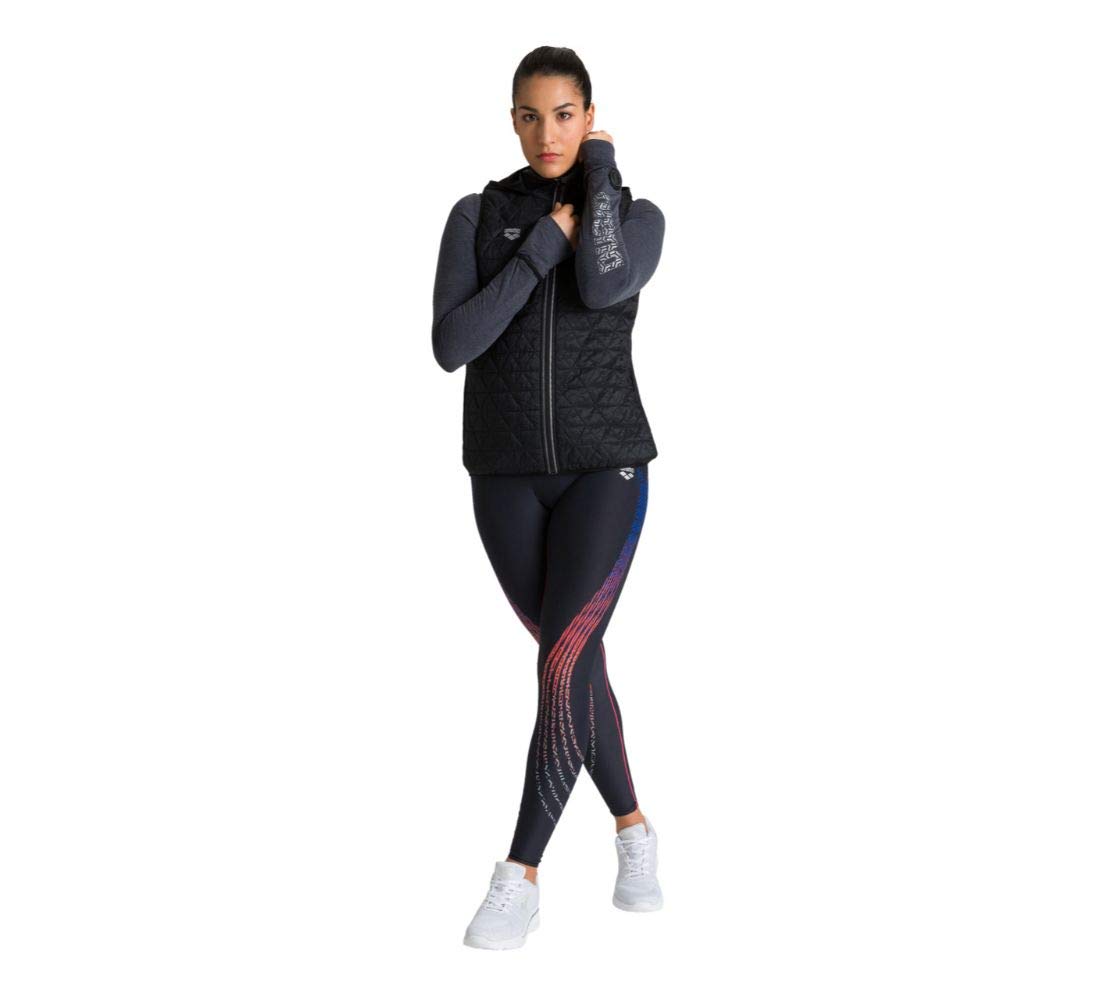 arena-w-padded-gilet-jacket-gilet-antivento-donna-imbottito-con-cappuccio-nero-t image 3