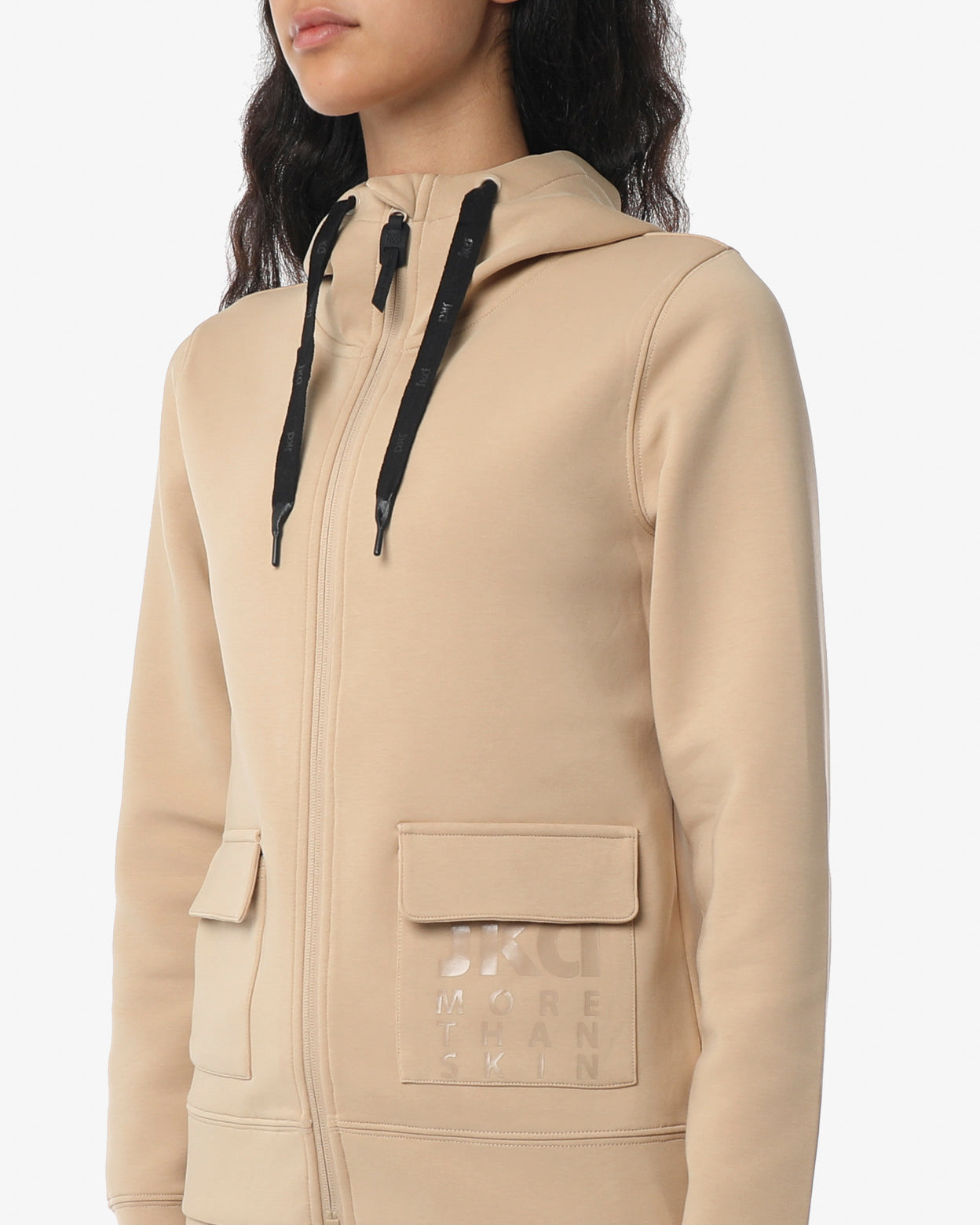 jaked-felpa-crop-full-zip-cappuccio-cargo-donna image 7