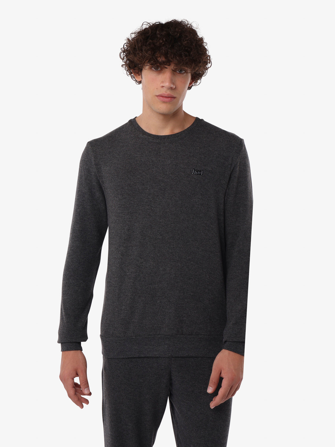 felpa-jaked-handy-girocollo-in-tessuto-simil-knitted-logo-silicone-uomo image 1