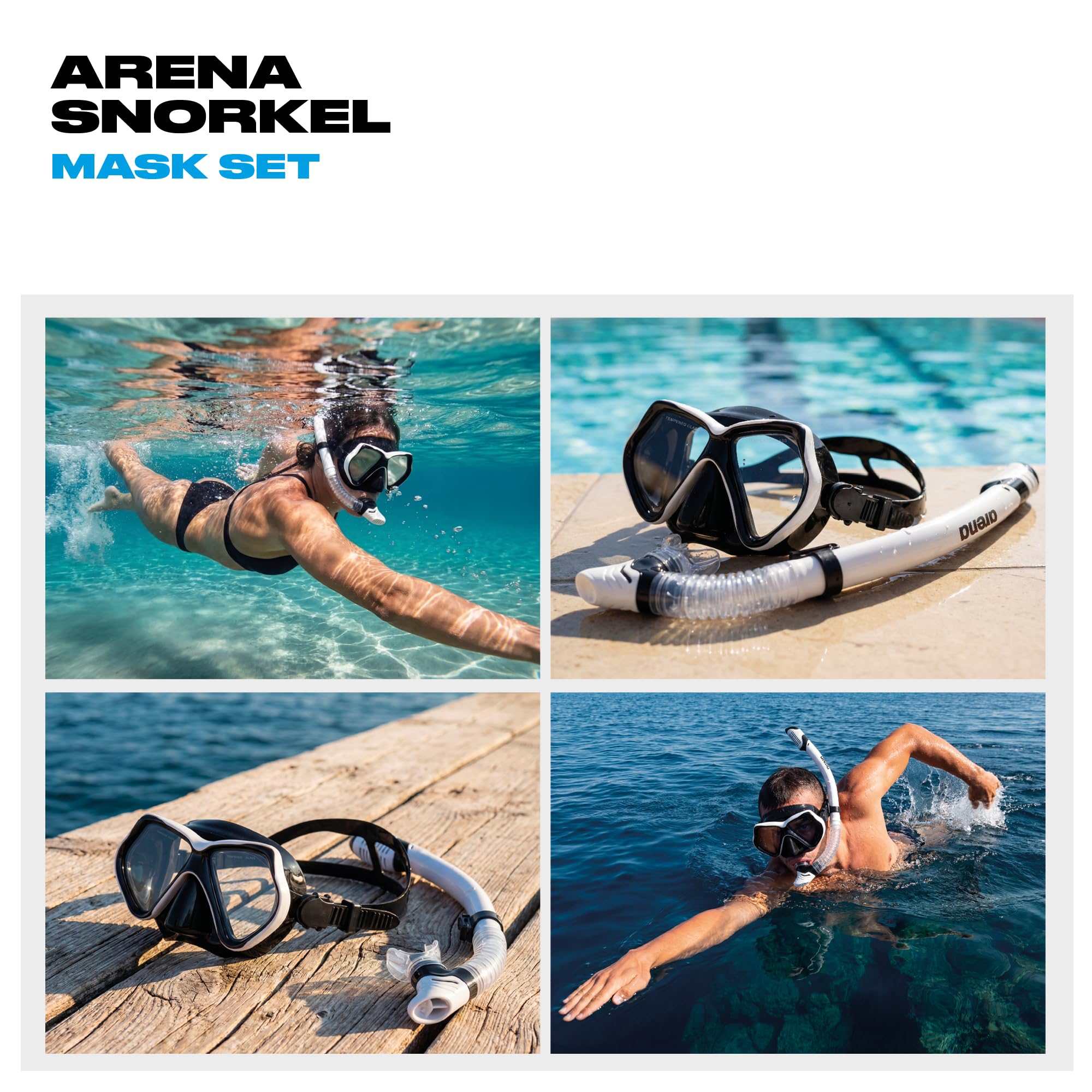 arena-set-maschera-e-boccaglio-adulti-maschera-snorkeling-unisex-con-valvola-dry image 5