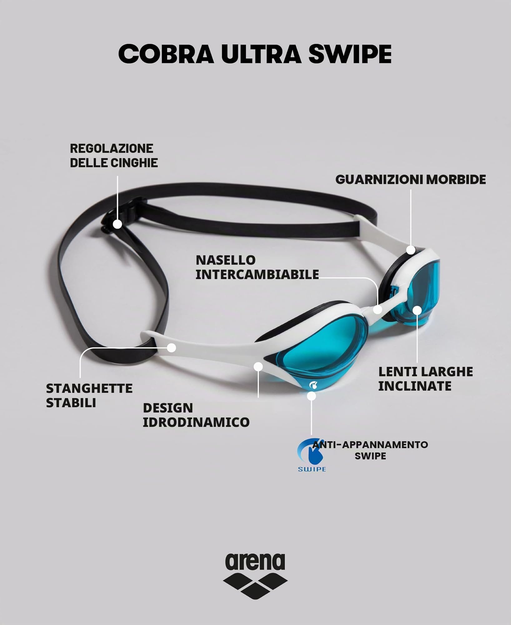 arena-cobra-ultra-swipe-mr-occhialini-da-gara-con-lenti-a-specchio image 2