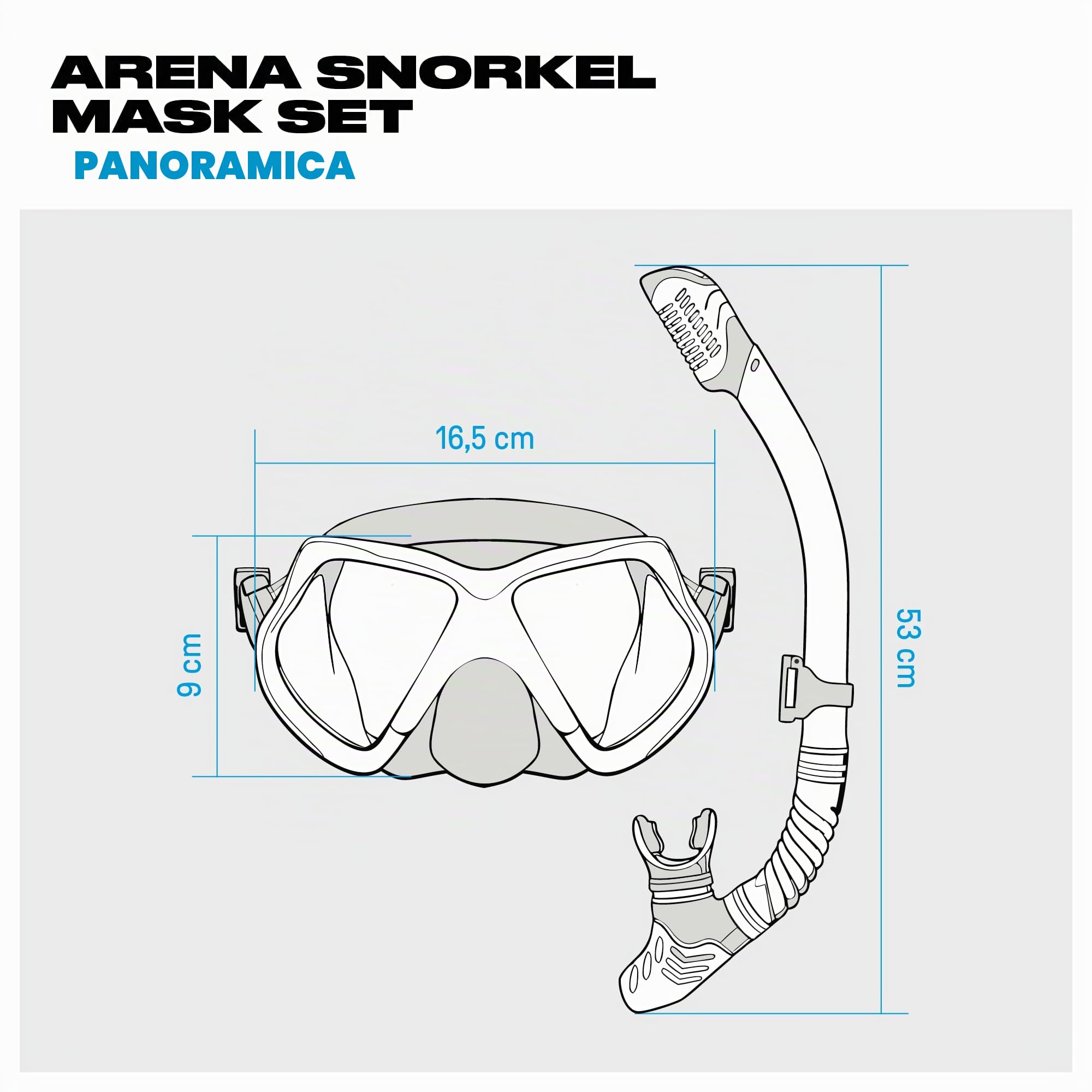 arena-snorkel-mask-set-adult-set-maschera-e-boccaglio-da-snorkeling image 2