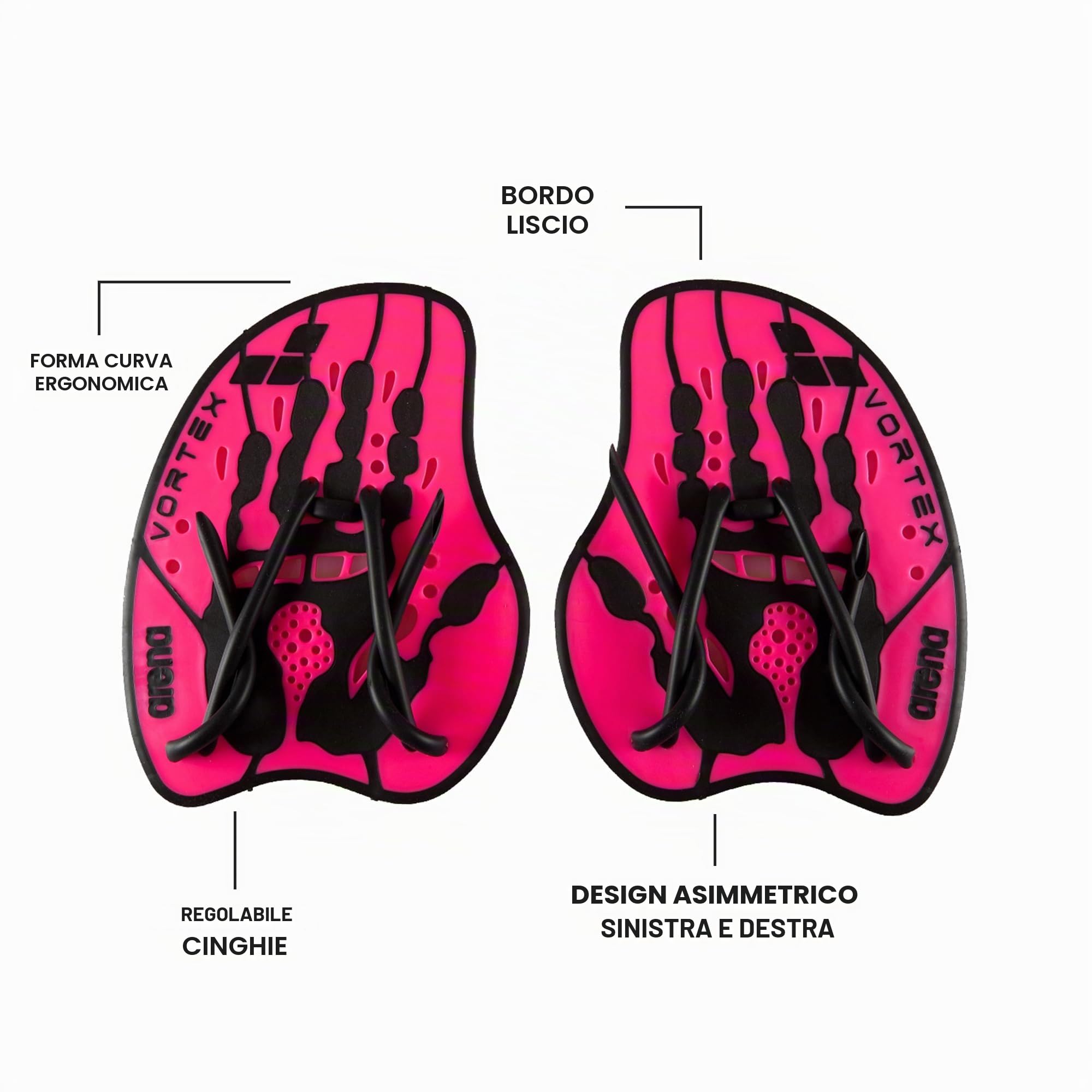 arena-hand-paddle-vortex-palette-da-nuoto-con-cinturini-regolabili-senza-pvc image 2