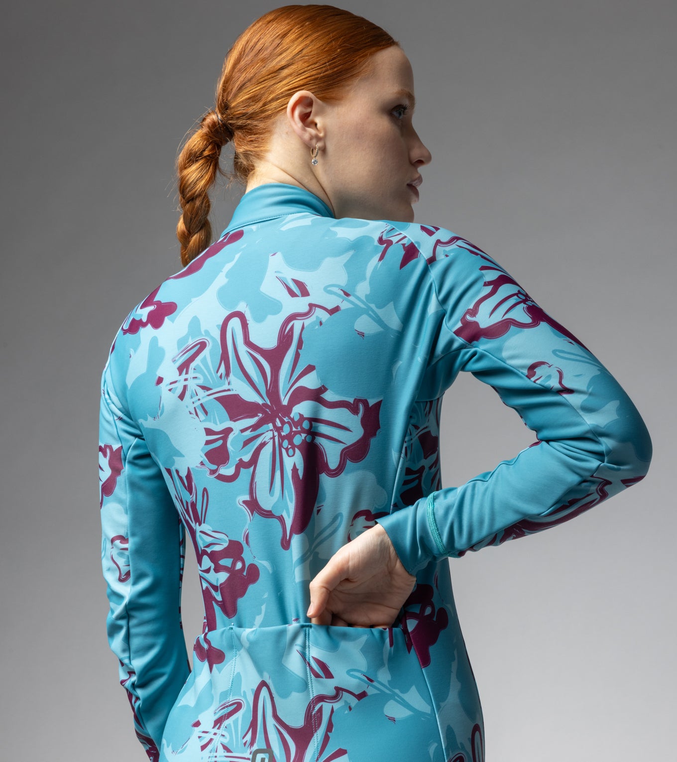 al-cycling-flower-maglia-manica-lunga-donna-jersey-invernale-con-tessuto-garzato image 5