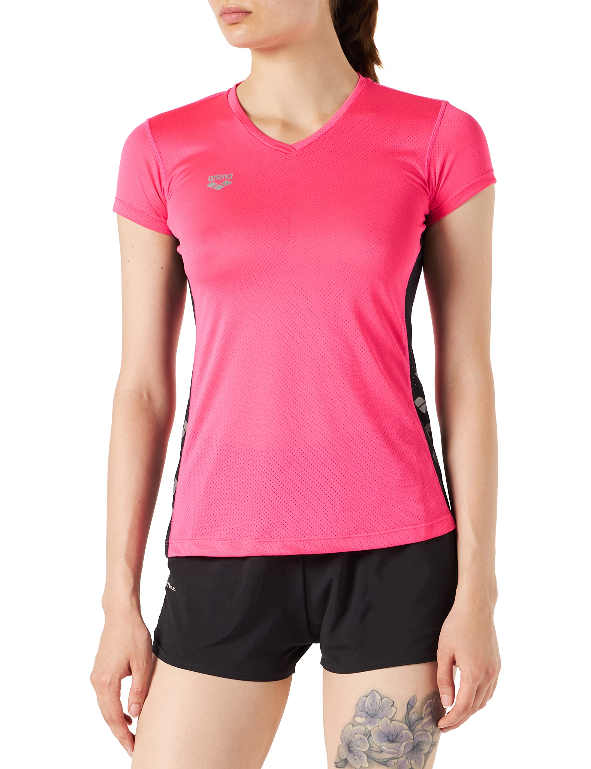 arena-w-run-s-s-mesh-solid-maglietta-running-a-maniche-corte-donna image 1