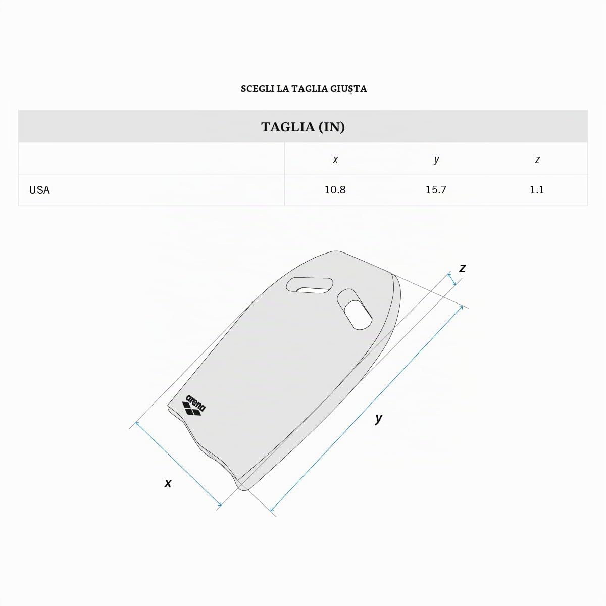 arena-sports-kick-board-tavoletta-da-nuoto-adulti-eva-senza-pvc-silver image 3