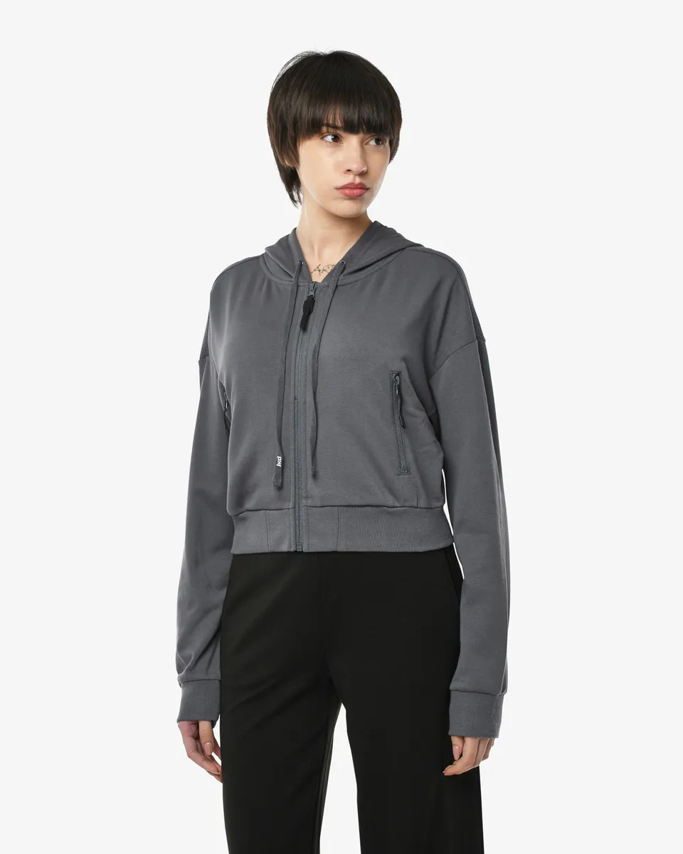 jaked-felpa-kotton-mix-con-cappuccio-e-full-zip-felpa-donna-in-cotone-e-rete-str image 1