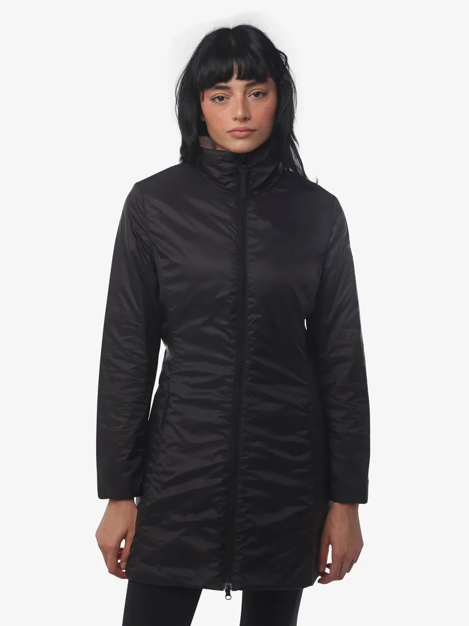 giacca-lunga-sportwear-flat-jaked-donna-caban-in-rip-stop-riciclato-con-imbottit image 1