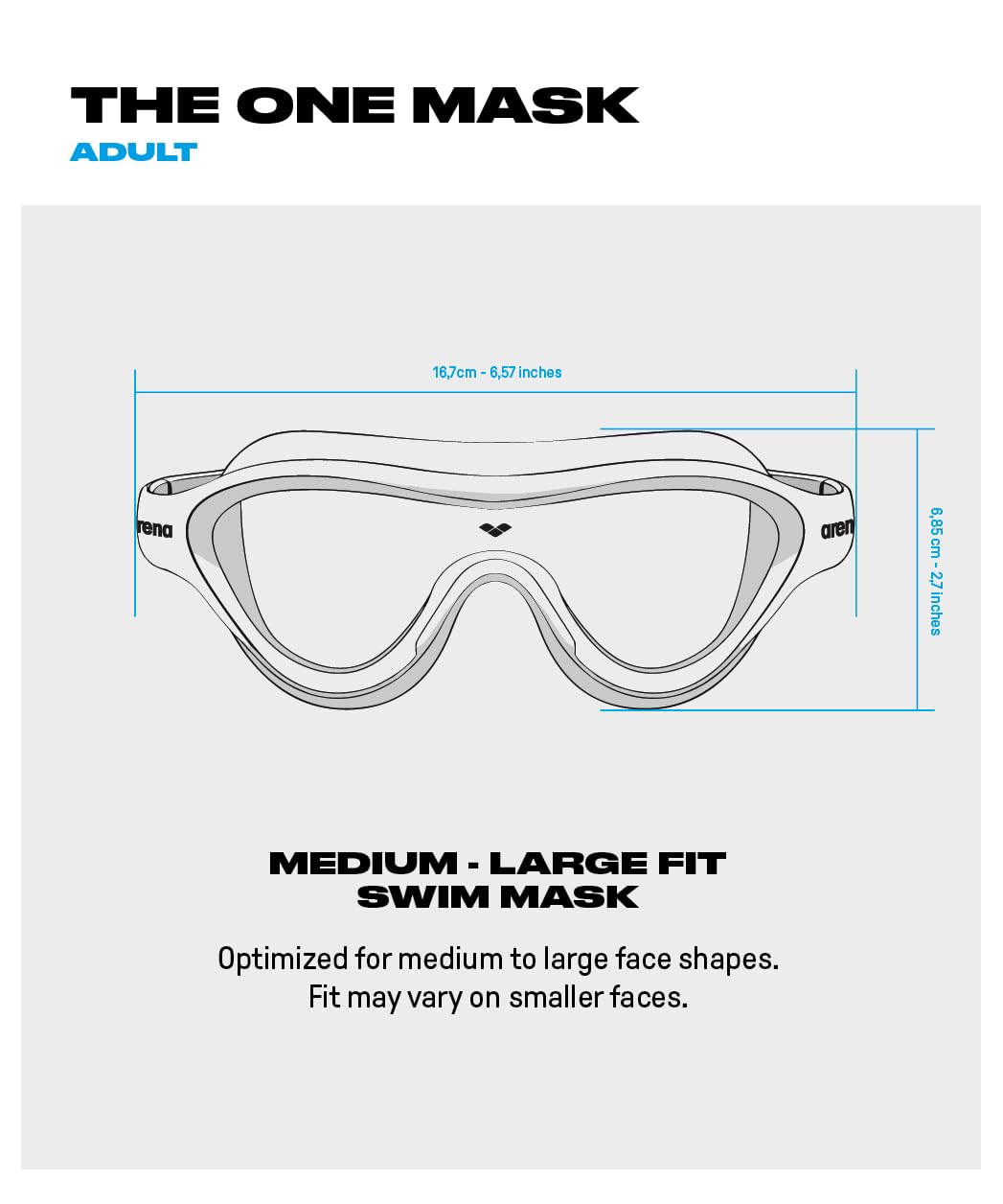 arena-the-one-mask-occhiali-da-nuoto-unisex-adulto-lente-unica-antiappannante-pr image 4