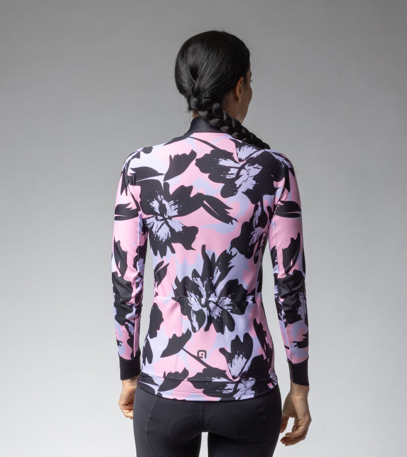 al-cycling-flower-maglia-manica-lunga-donna-jersey-invernale-con-tessuto-garzato image 7