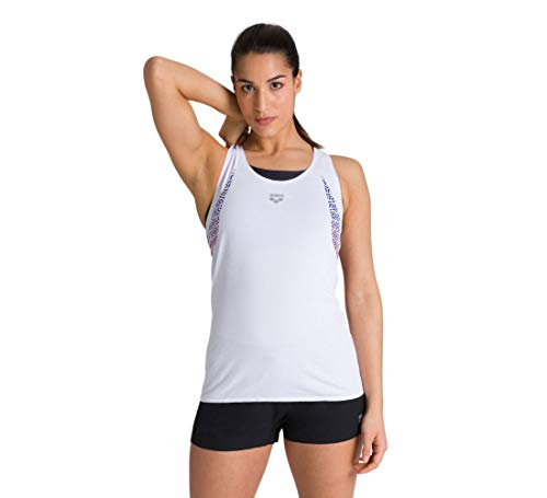 arena-w-a-one-mesh-tank-top-donna-bianco-fluo-red image 5