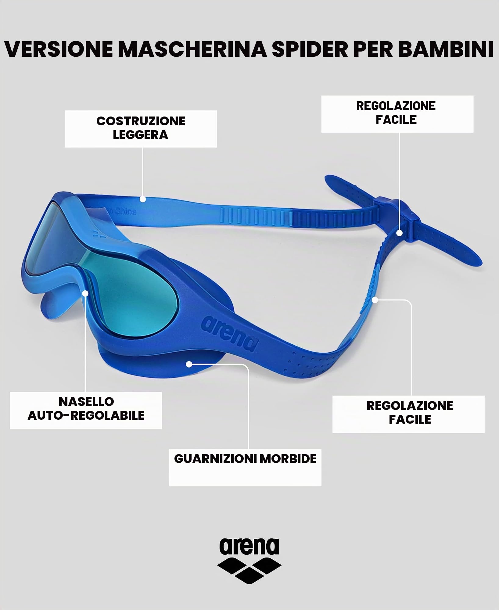 arena-spider-kids-mask-maschera-da-nuoto-bambini-2-5-anni-lenti-medio-scure-anti image 3