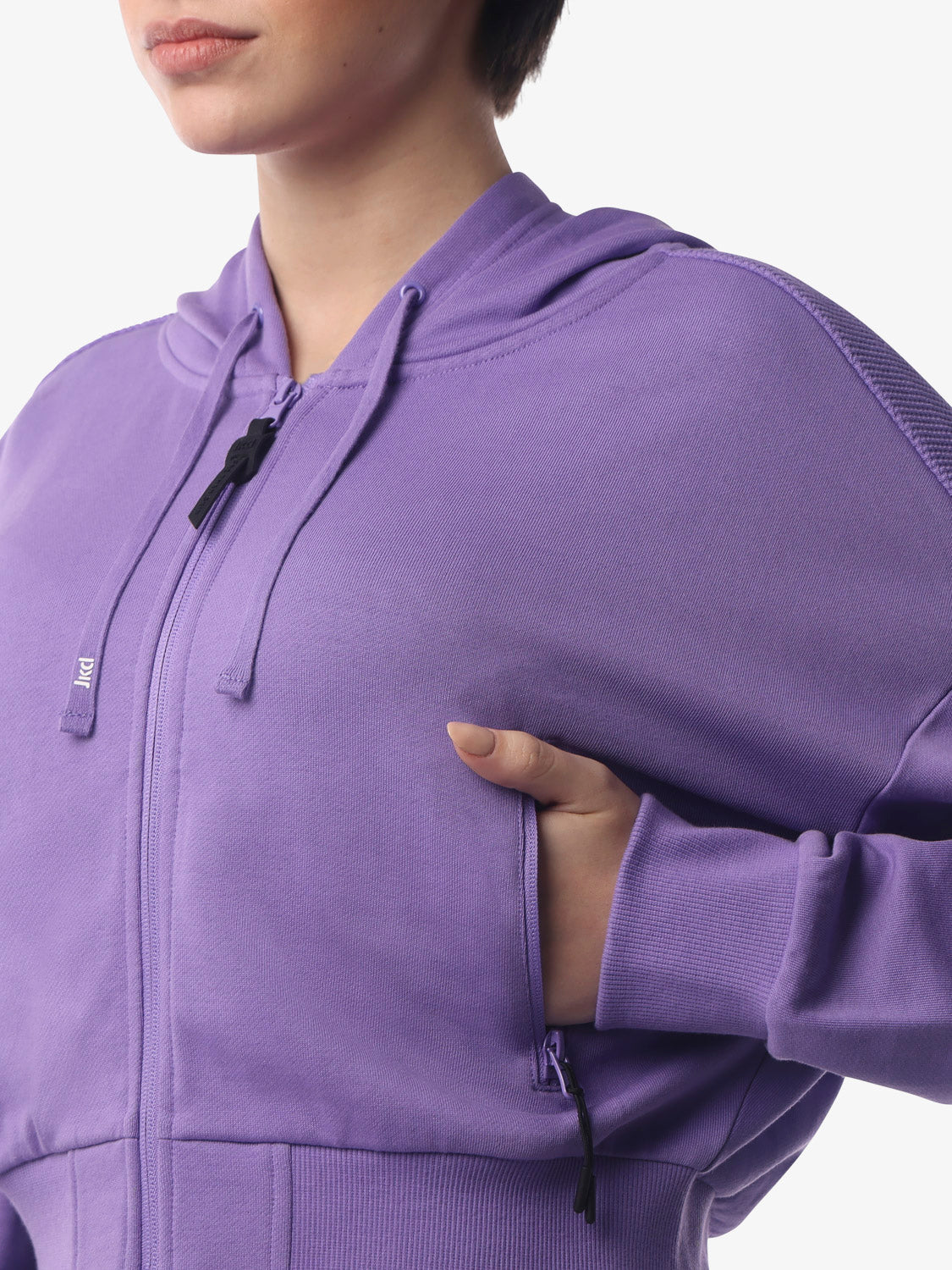 jaked-felpa-kotton-mix-con-cappuccio-e-full-zip-felpa-donna-in-cotone-e-rete-str image 8