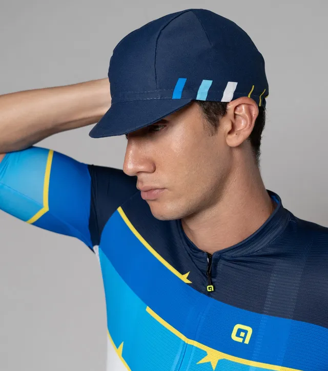 al-cycling-cap-unisex-uec-blu-marino-berretto-ciclismo-cotone-con-visiera image 1