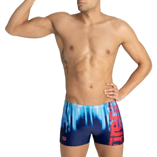 arena-m-drawing-short-costume-da-bagno-uomo-blu-navy-multi image 1