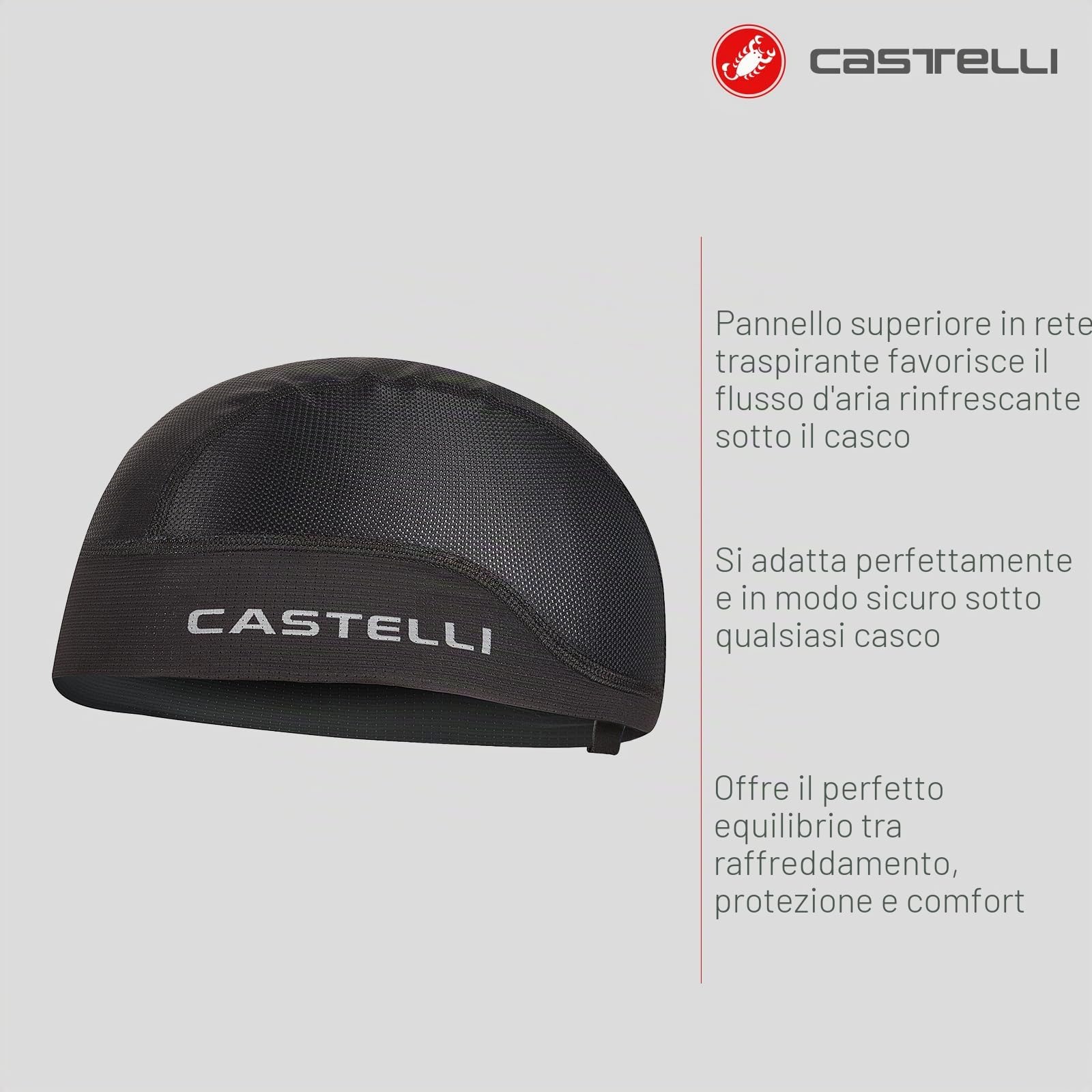 castelli-berretto-estivo-unisex-con-teschio-compatibile-con-casco-da-ciclismo image 2