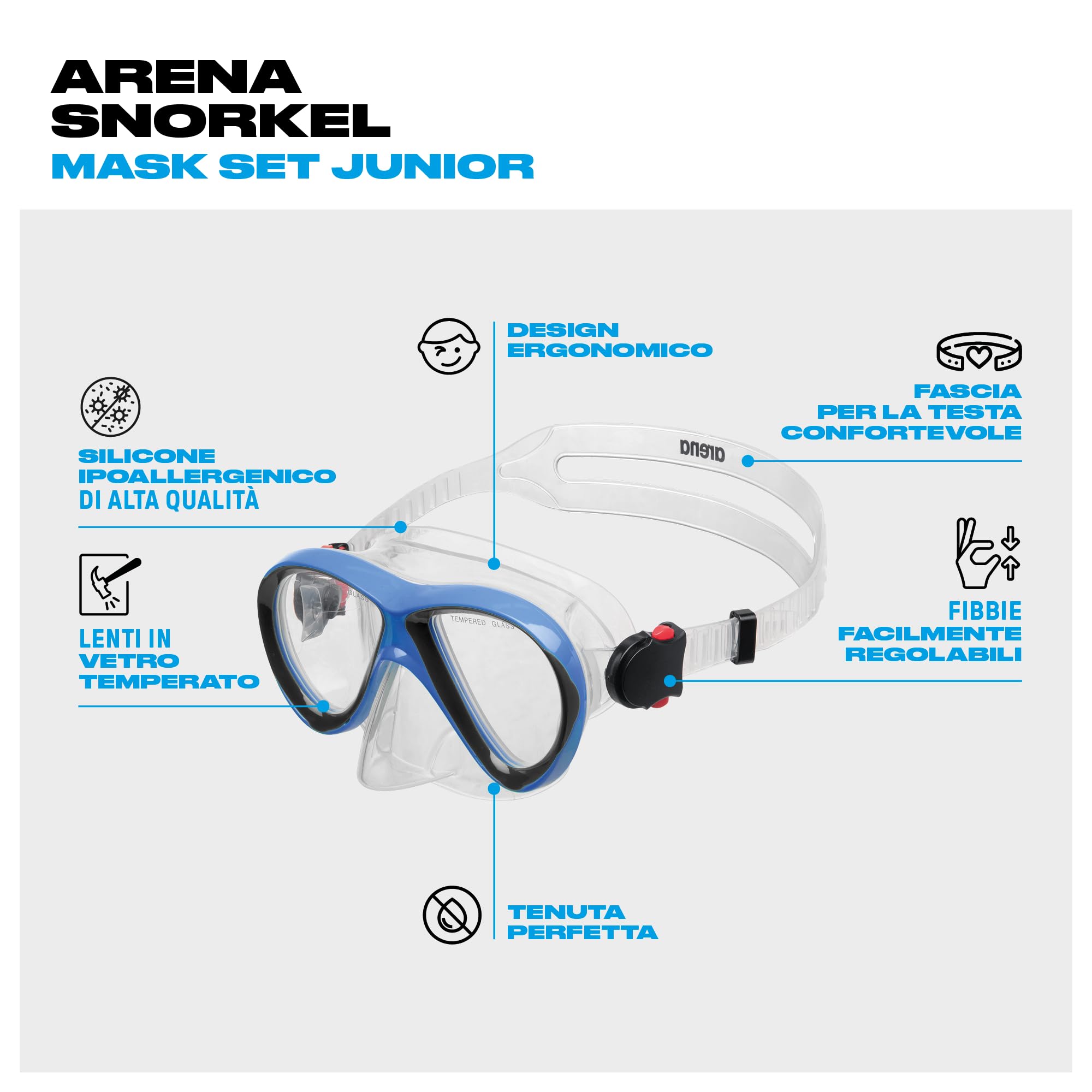 arena-snorkel-mask-set-jr-set-maschera-e-boccaglio-bambino image 3