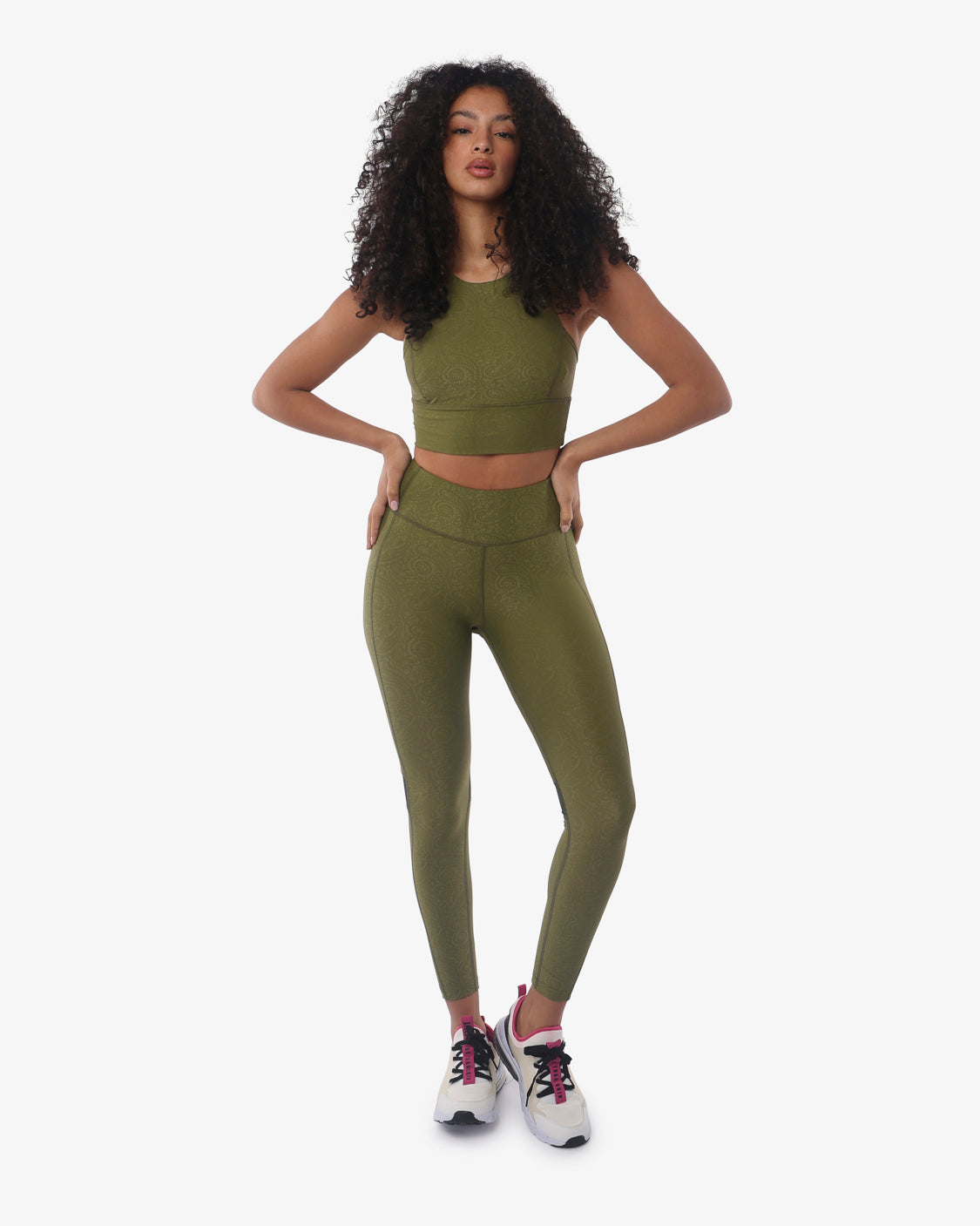 leggings-jaked-activewear-cachewire-donna-stampa-con-bustino-in-vita-tinta-unita image 4
