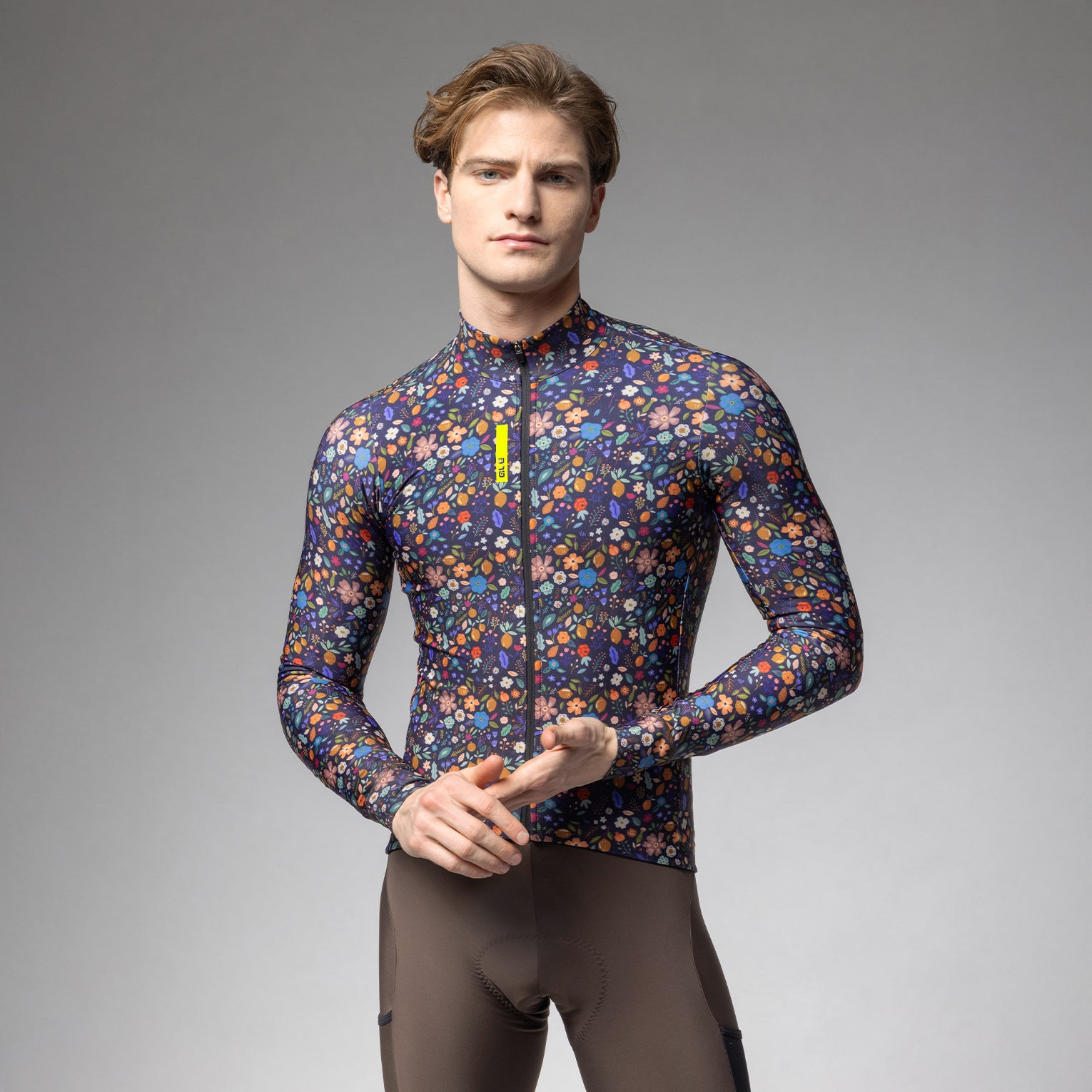 al-cycling-maglia-a-maniche-lunghe-flowery-jersey-ciclismo-uomo-poliestere-ricic image 1