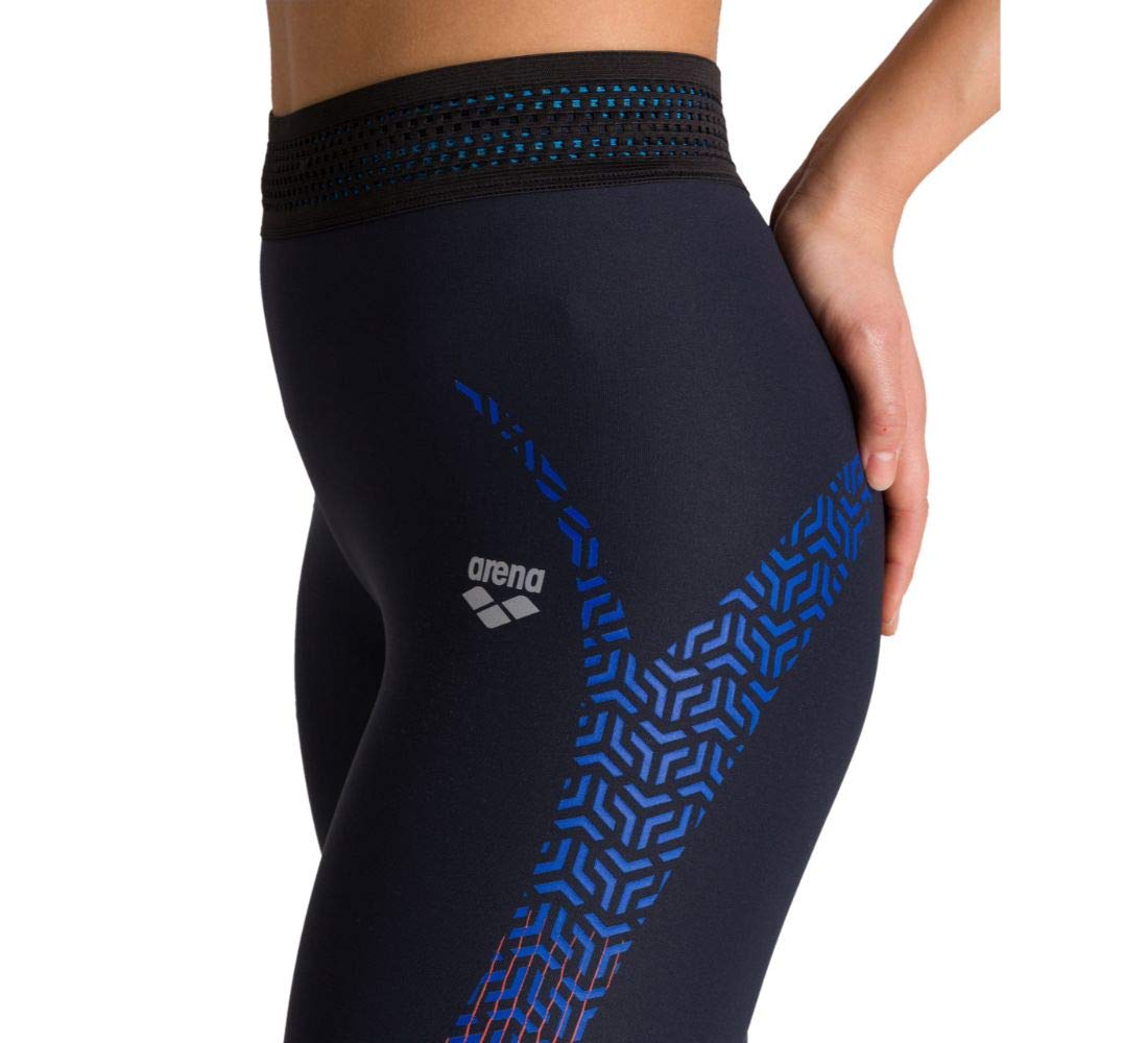 arena-w-a-one-long-tights-leggings-donna-nero-fluo-rosso-taglia-l-senza-cuciture image 3