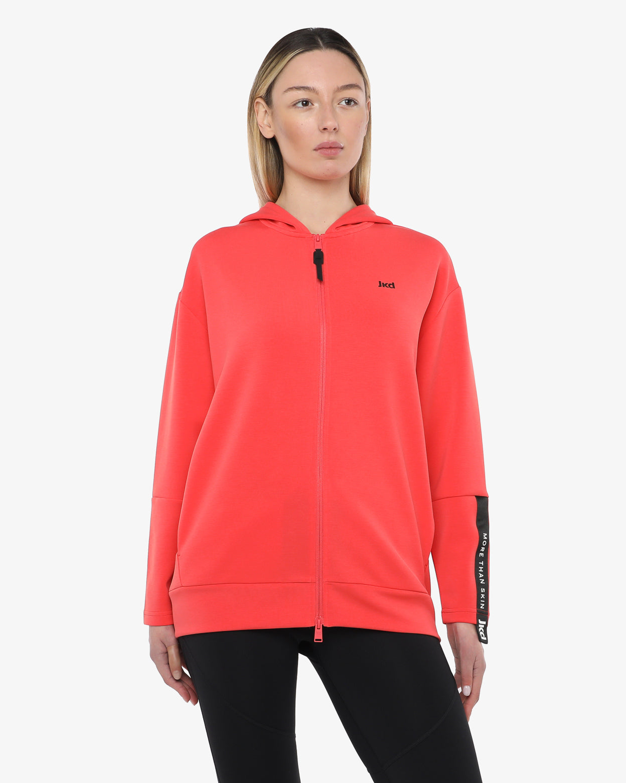 jaked-jomei-felpa-donna-con-cappuccio-e-zip-integrale-tessuto-tecnico-antipiega image 6