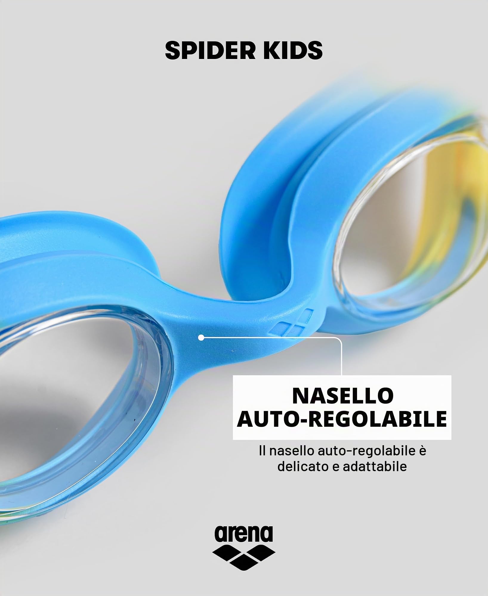 arena-spider-kids-occhialini-da-nuoto-bambini-2-5-anni-lenti-scure-con-protezion image 5