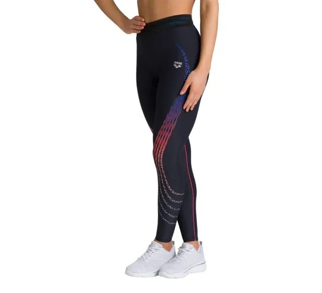 arena-w-a-one-long-tights-leggings-donna-nero-fluo-rosso-taglia-l-senza-cuciture image 1