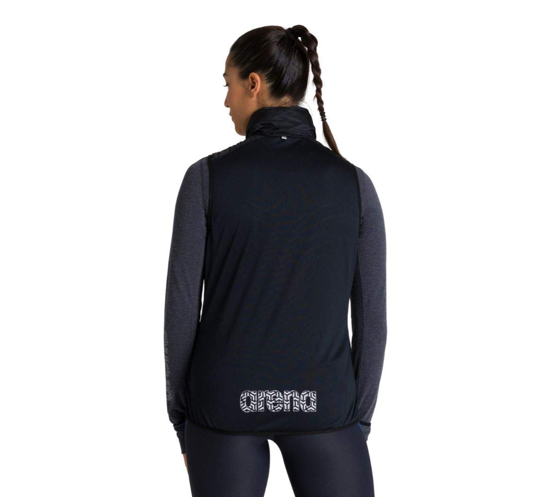 arena-w-padded-gilet-jacket-gilet-antivento-donna-imbottito-con-cappuccio-nero-t image 2