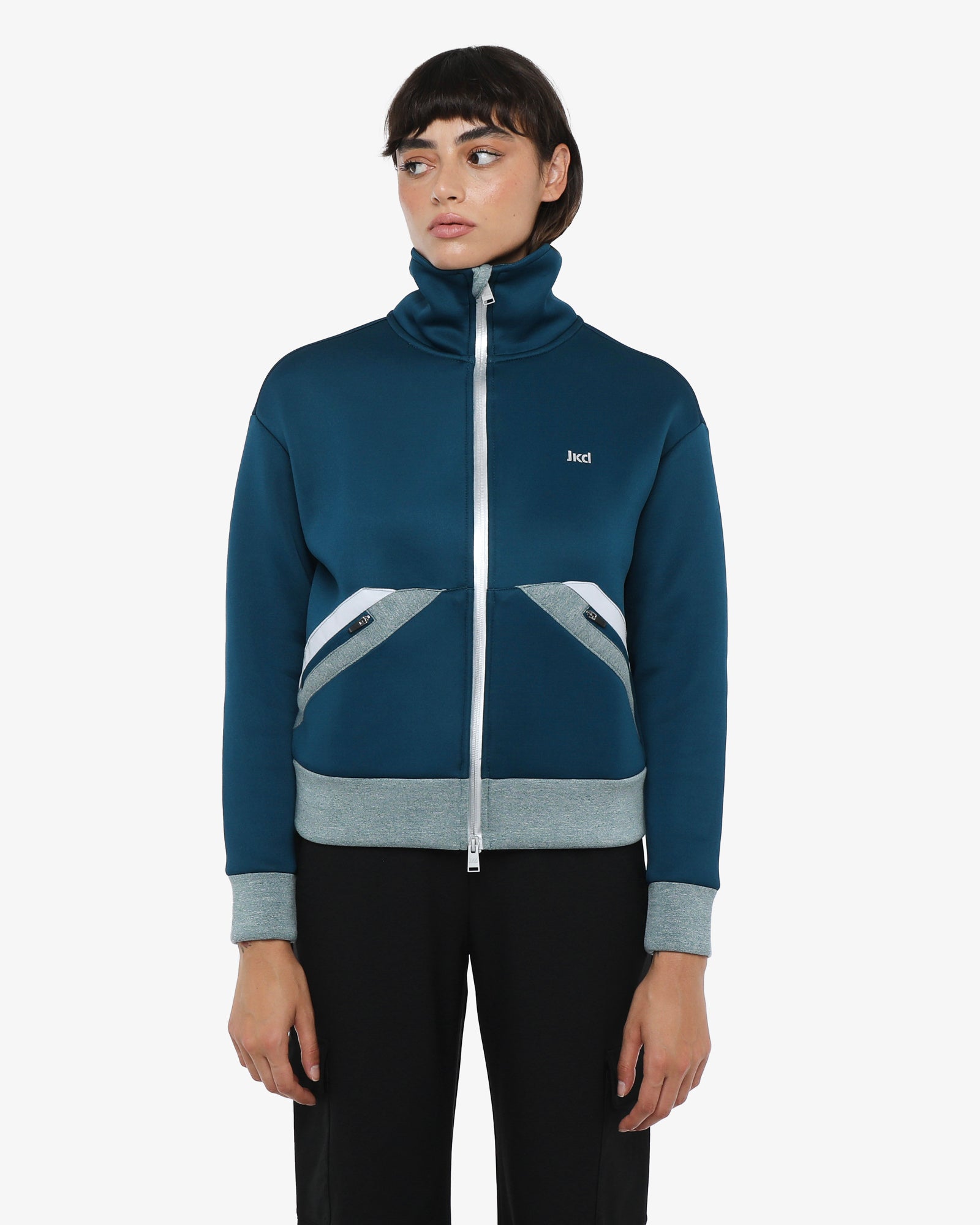 jaked-manta-ray-felpa-full-zip-donna-traspirante-con-dettagli-grafici image 1