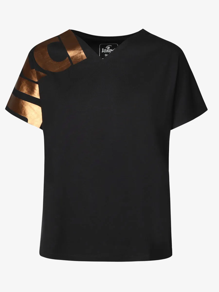 t-shirt-donna-jaked-manhattan-a-manica-corta-jersey-di-cotone-con-scollo-a-v-e-t image 1