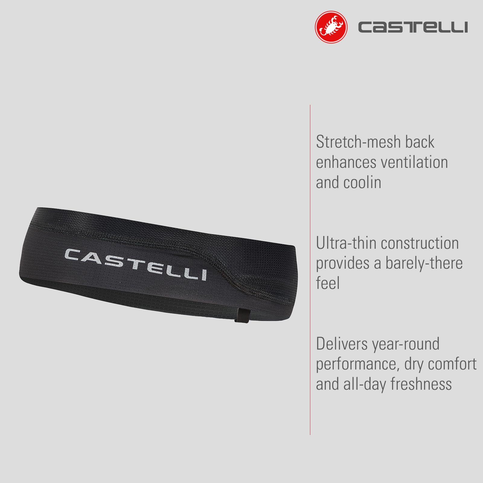 castelli-cerchietto-estivo-unisex-per-ciclismo-su-strada-e-ghiaia-traspirante-cl image 2