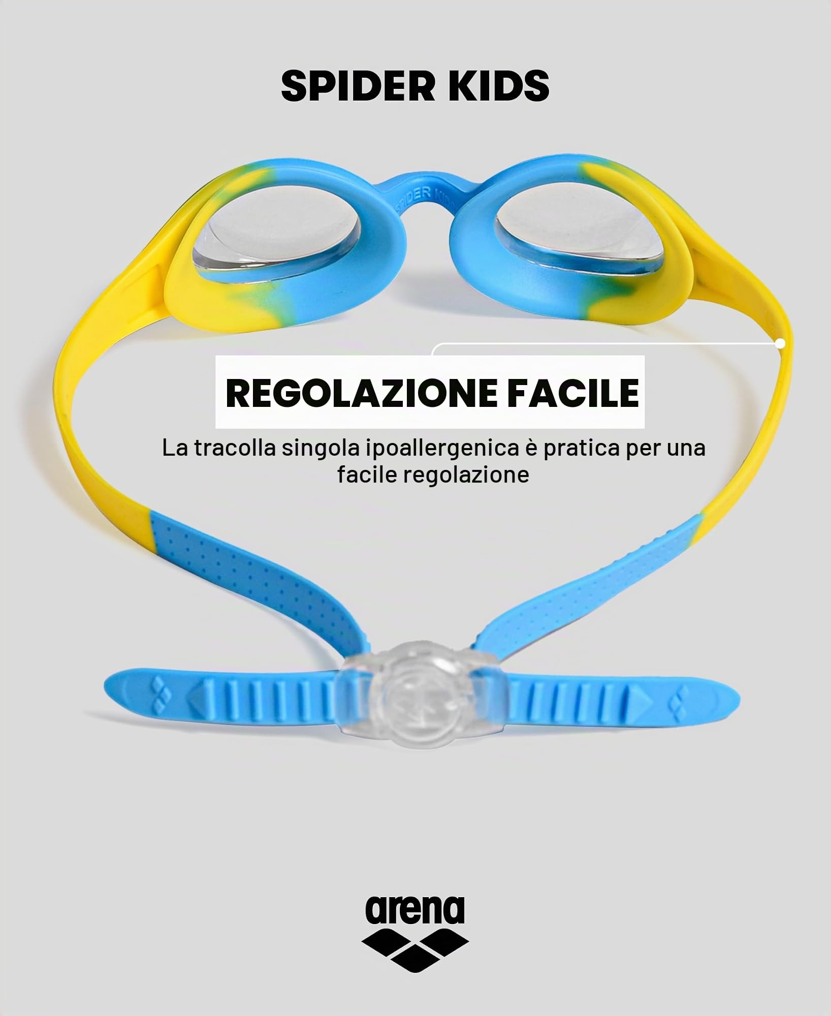 arena-spider-kids-occhialini-da-nuoto-bambini-2-5-anni-lenti-scure-con-protezion image 7