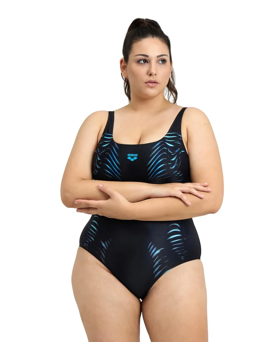arena-women-s-imprint-swimsuit-u-back-b-plus-costume-intero-donna-curvy image 1