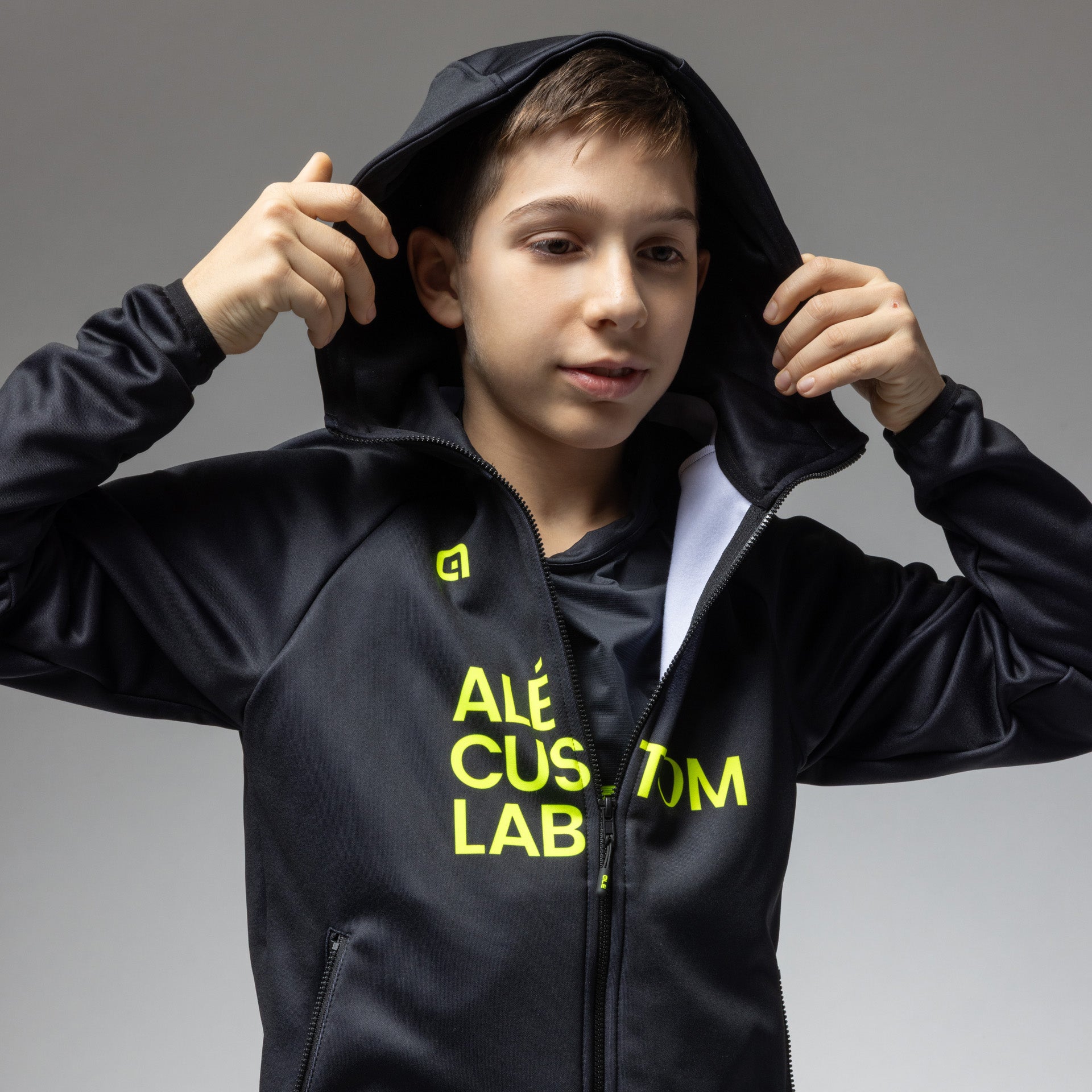 al-cycling-felpa-bambino-con-cappuccio-e-tasche-zip-felpa-felpata-per-bambini image 5
