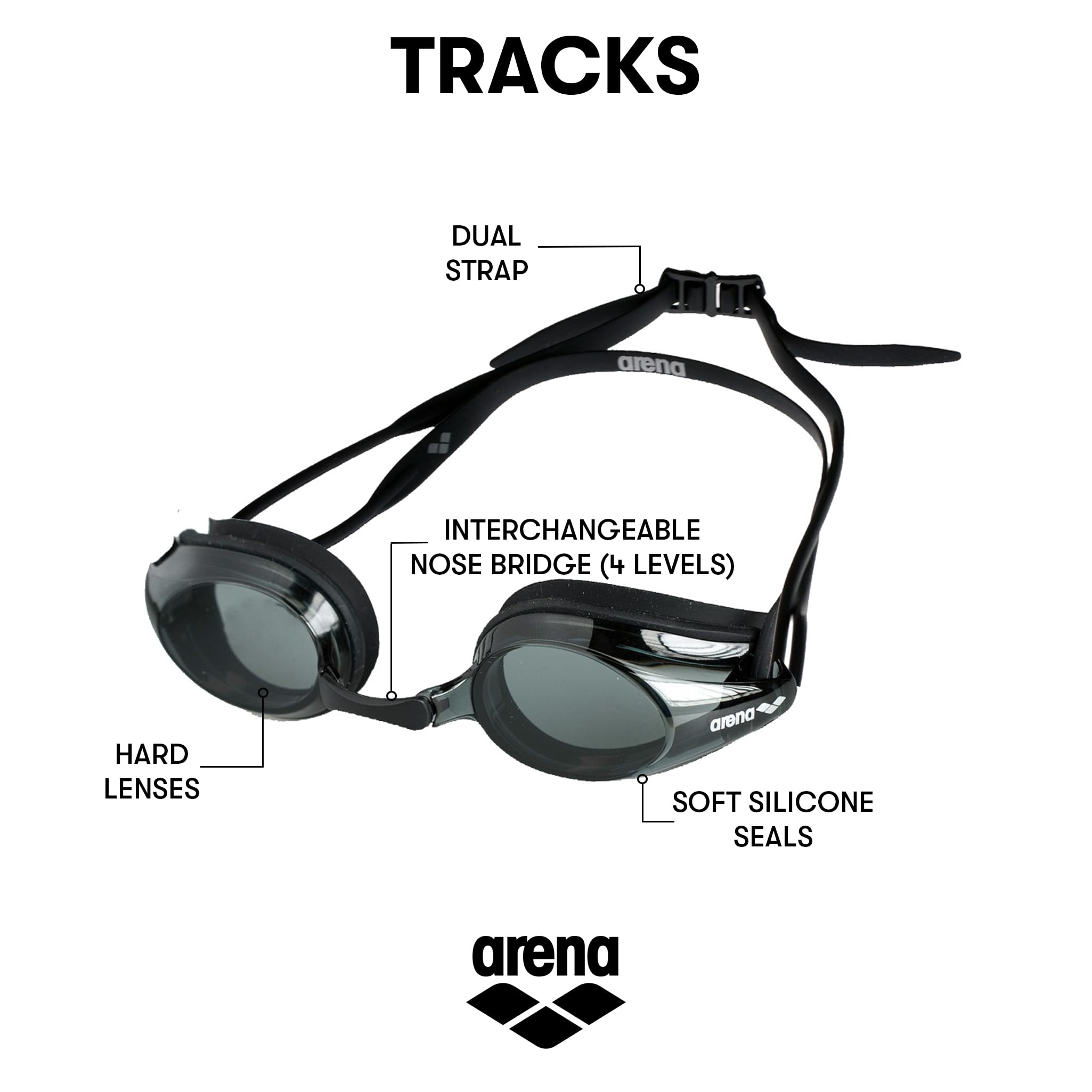 arena-tracks-occhialini-nuoto-da-gara-anti-appannamento-unisex-adulto image 2