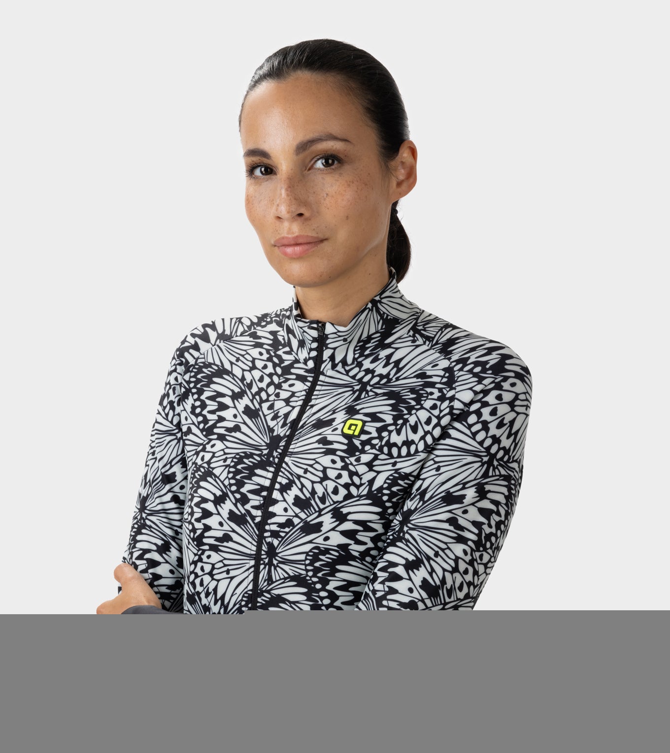 al-cycling-maglia-manica-lunga-donna-papillon-training-invernale-tessuto-garzato image 3