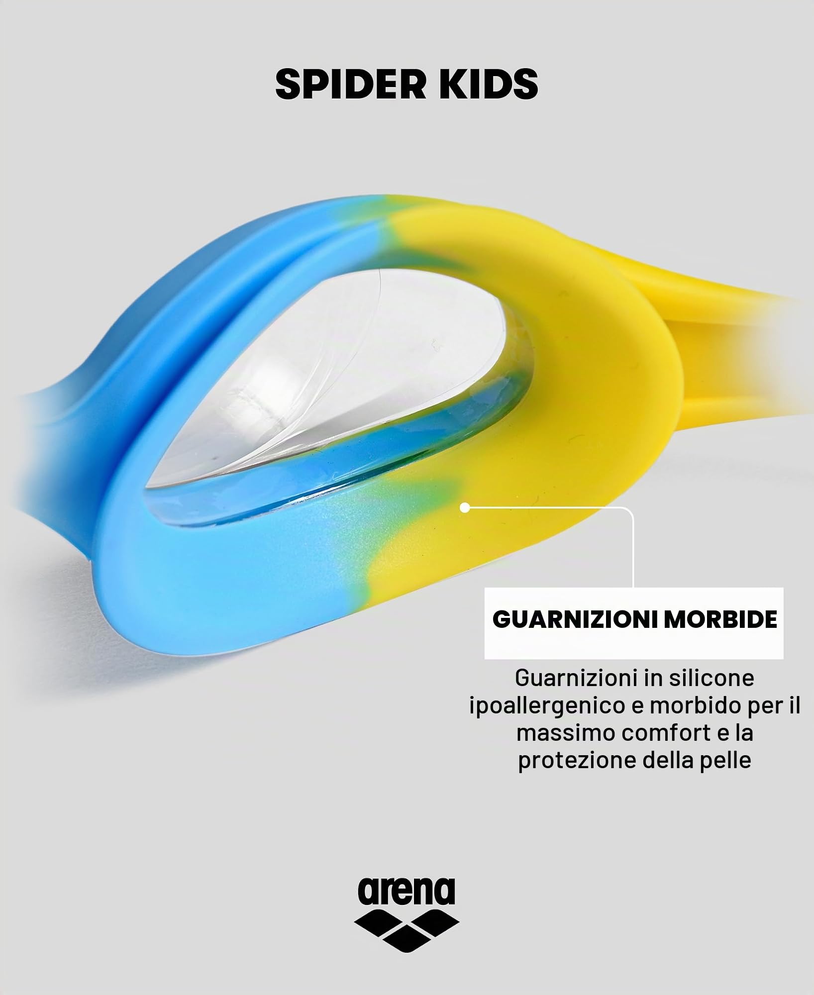 arena-spider-kids-occhialini-da-nuoto-bambini-2-5-anni-lenti-scure-con-protezion image 4