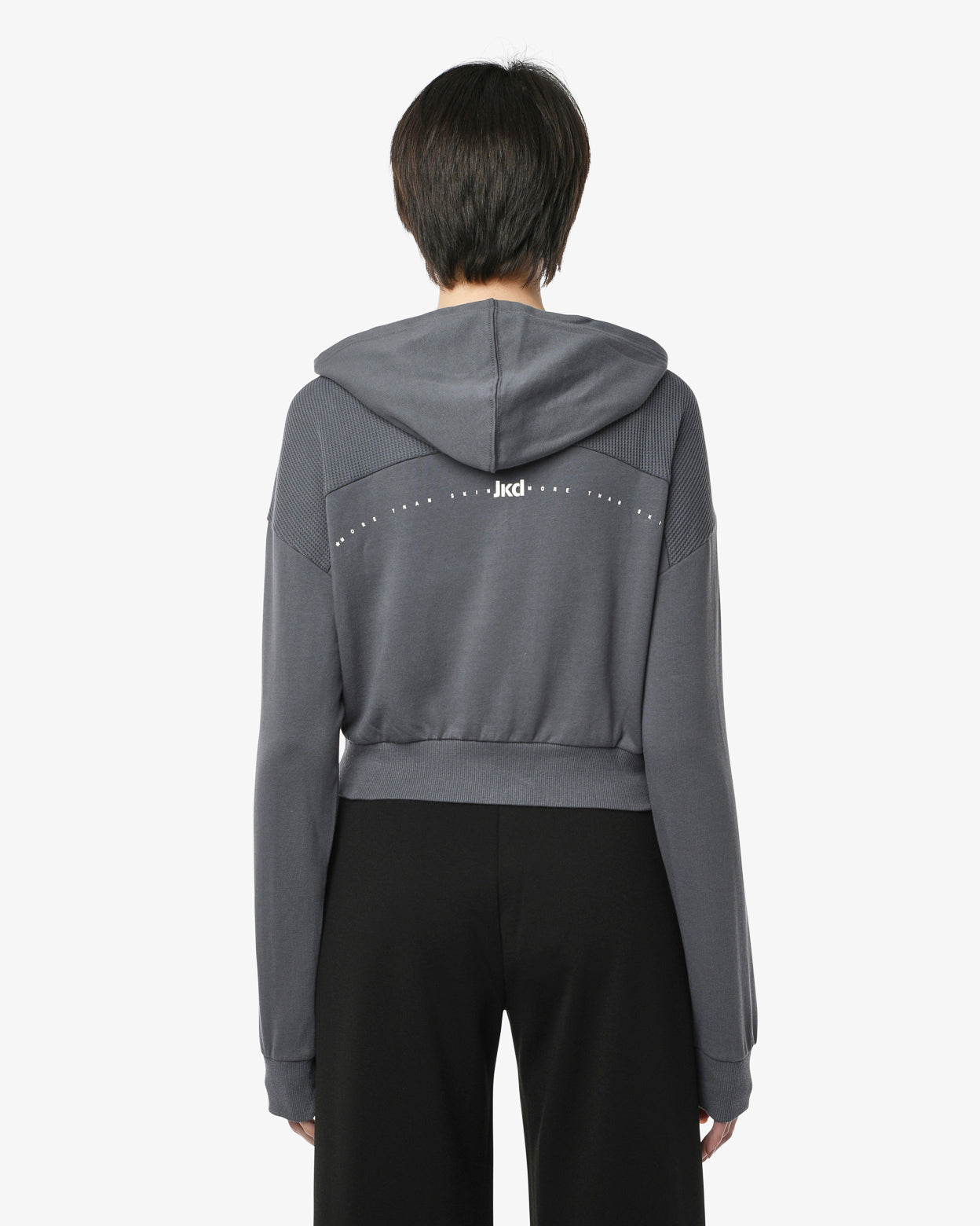jaked-felpa-kotton-mix-con-cappuccio-e-full-zip-felpa-donna-in-cotone-e-rete-str image 2