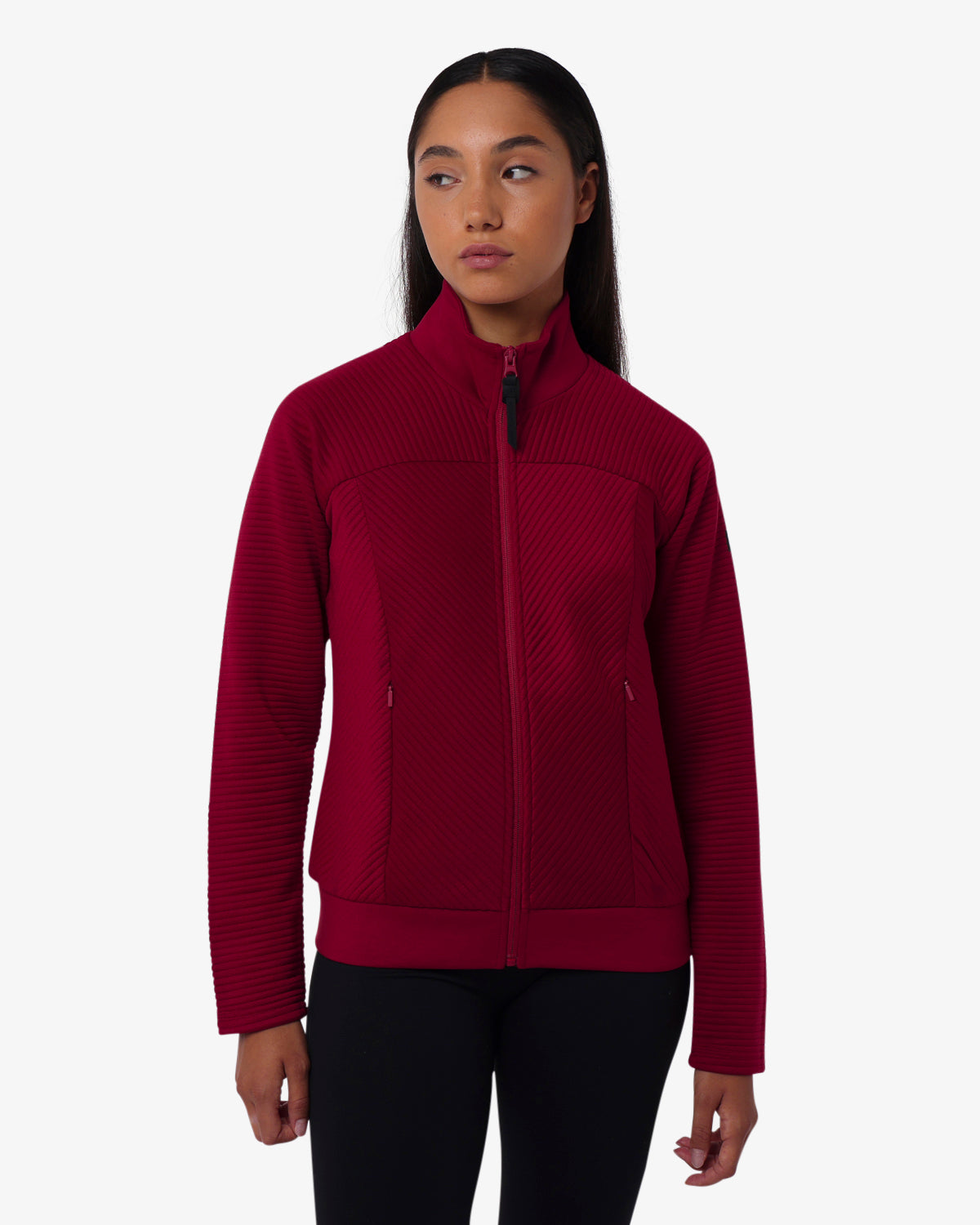 jaked-felpa-volume-con-zip-e-colletto-felpa-donna-con-tasche-laterali image 1