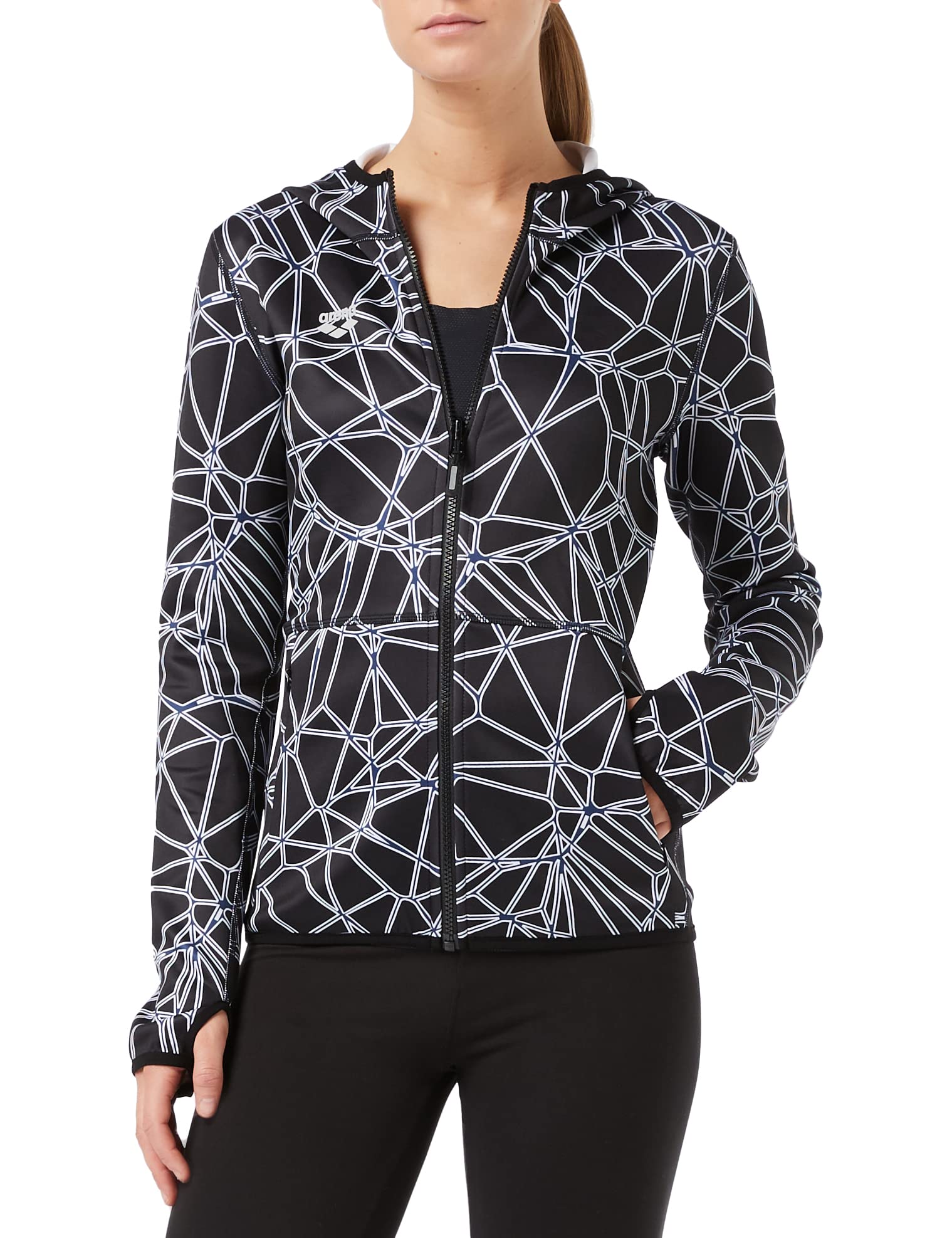 arena-w-hooded-spacer-giacca-reversibile-con-cappuccio-donna image 1