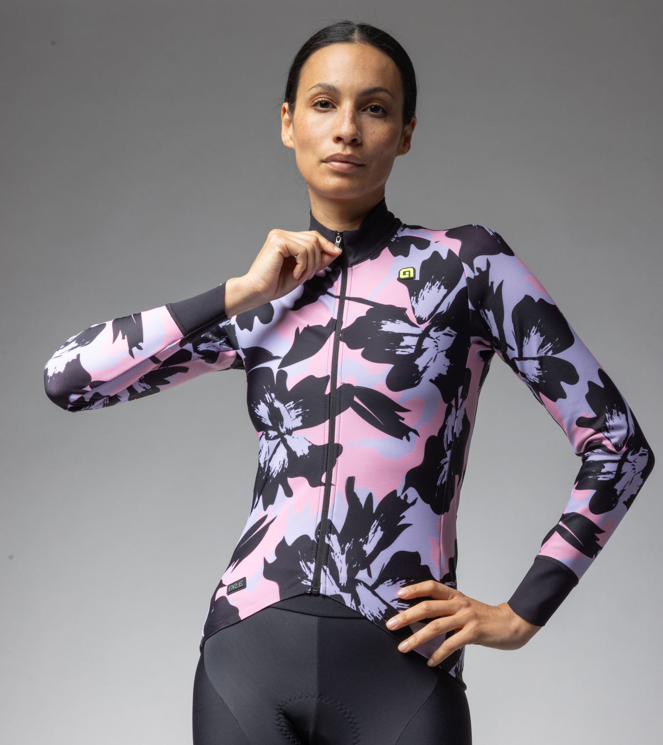 al-cycling-flower-maglia-manica-lunga-donna-jersey-invernale-con-tessuto-garzato image 8