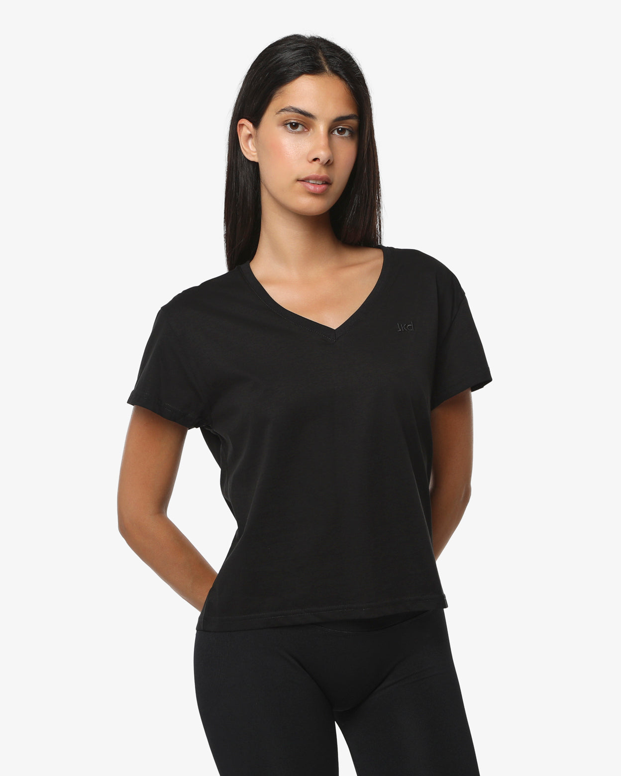 t-shirt-scollo-v-sunny-jaked-in-cotone-per-donna image 1